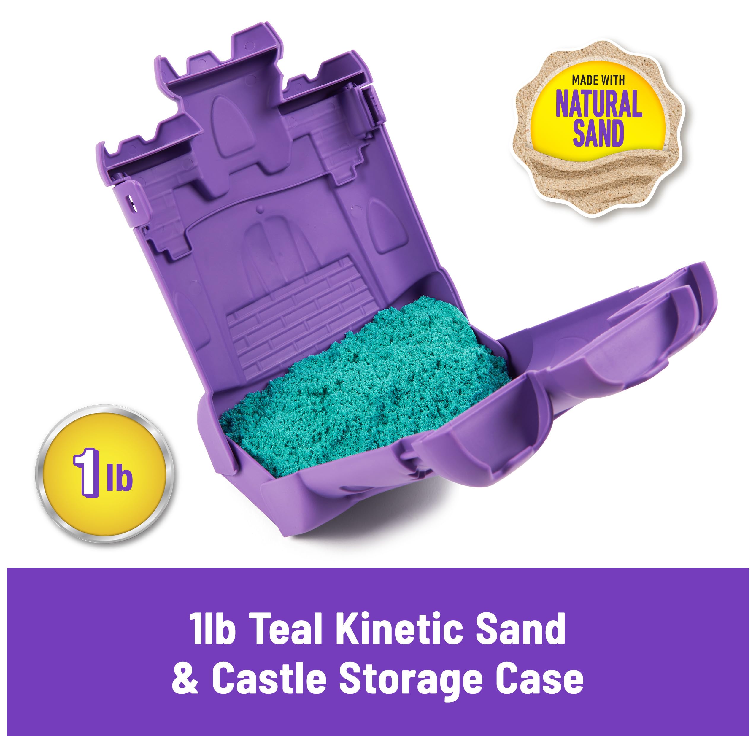 Foto 3 pulgar | Funda Sensory Toy Kinetic Sand Castle Con Arena Para Jugar En Color Verde Azulado De 0,45 Kg - Venta Internacional.