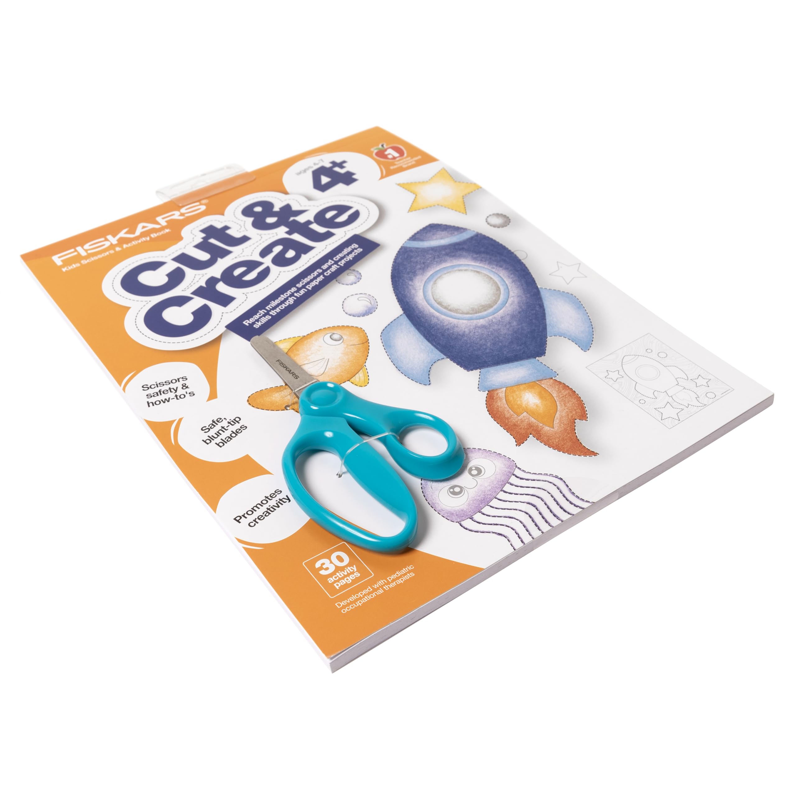 Libro De Actividades Con 5 Tijeras Para Niños Fiskars Cut & Create - Venta Internacional.