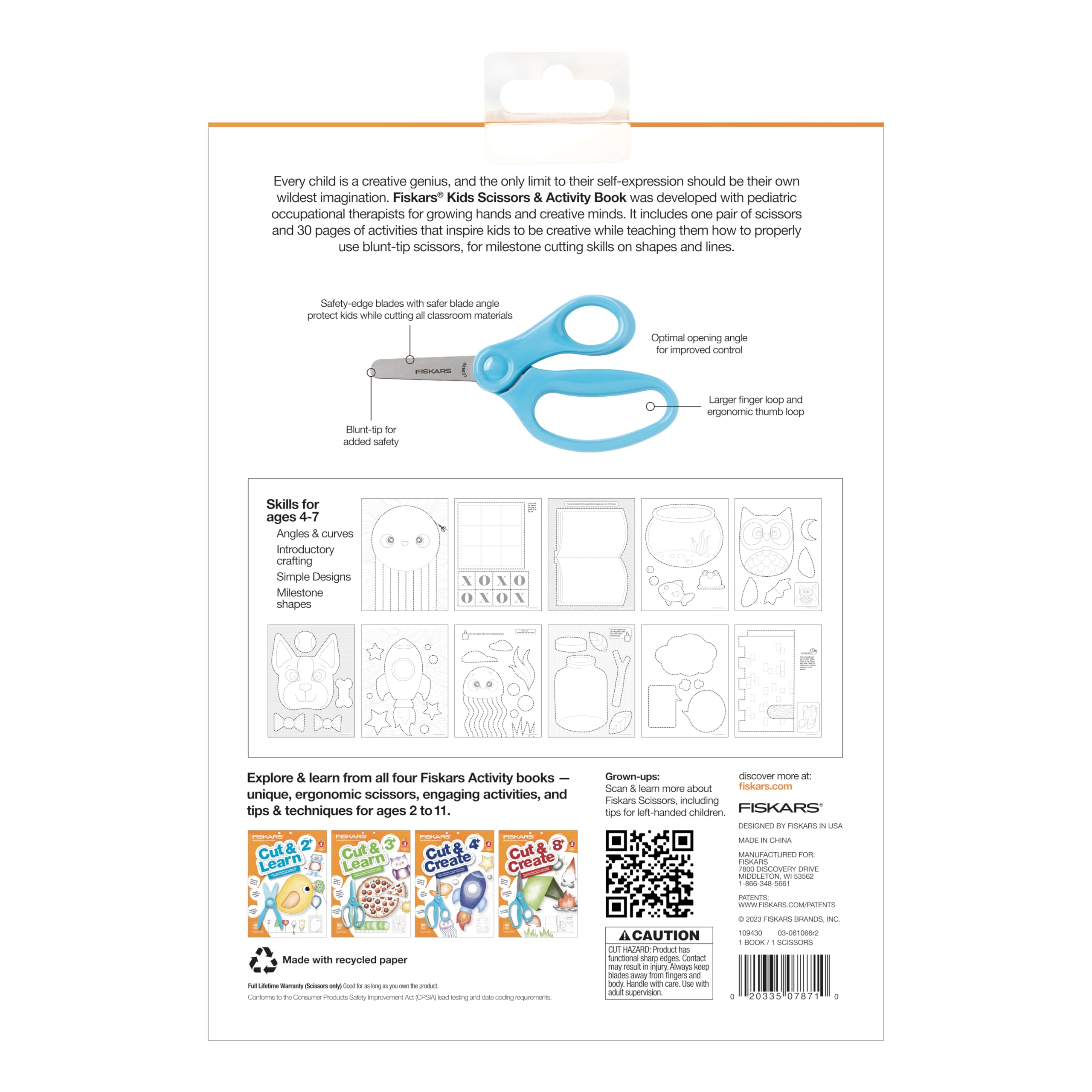 Foto 3 pulgar | Libro De Actividades Con 5 Tijeras Para Niños Fiskars Cut & Create - Venta Internacional.