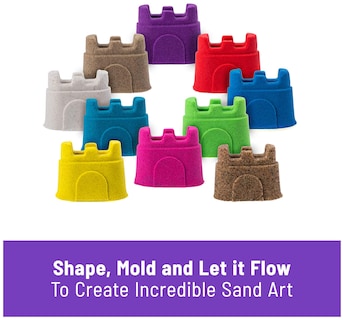 Foto 2 | Contenedores Kinetic Sand Castle De Colored Sand, Paquete De 10 Colores - Venta Internacional.