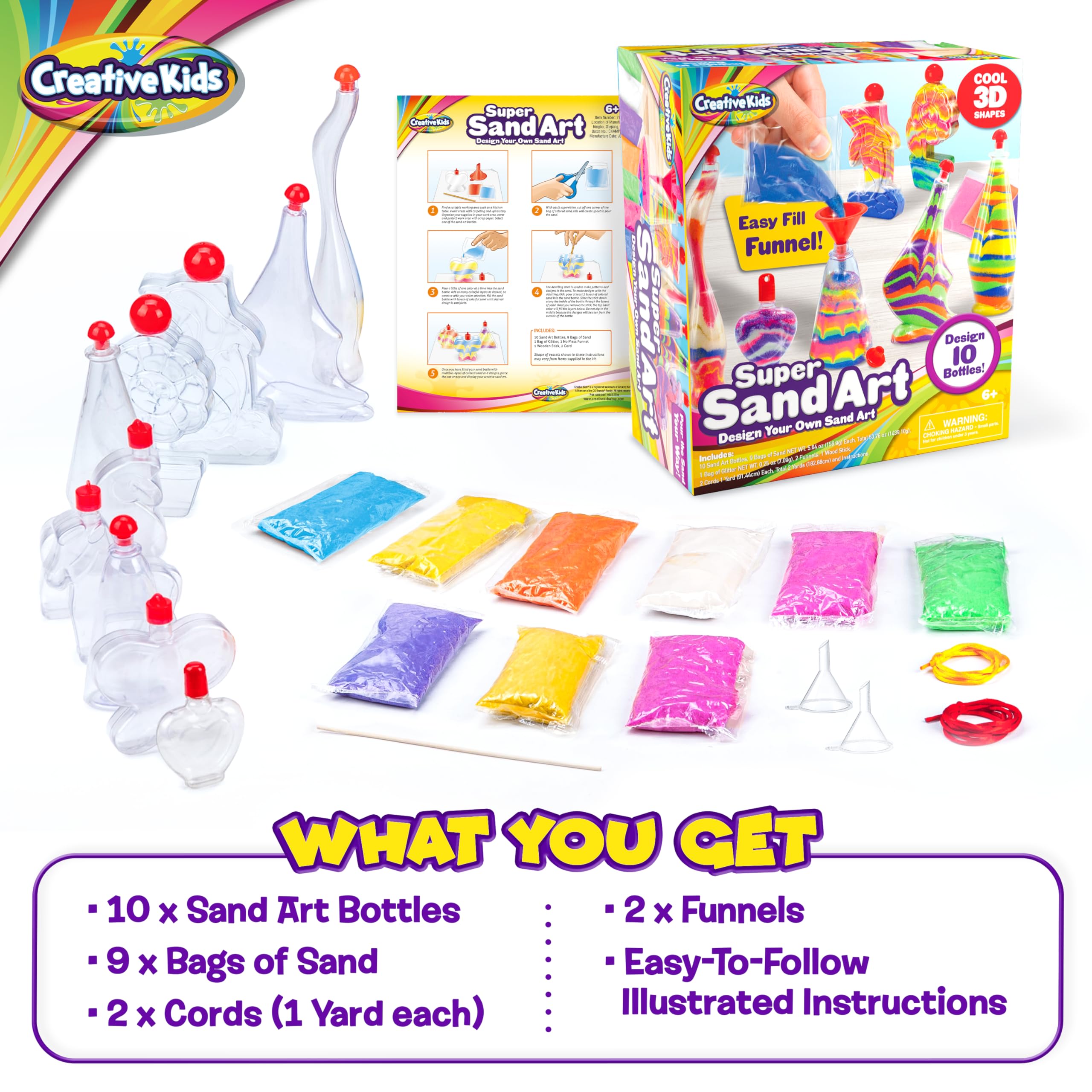 Foto 8 pulgar | Kit De Actividades Sand Art Creative Kids Con 10 Botellas Y Arena - Venta Internacional.
