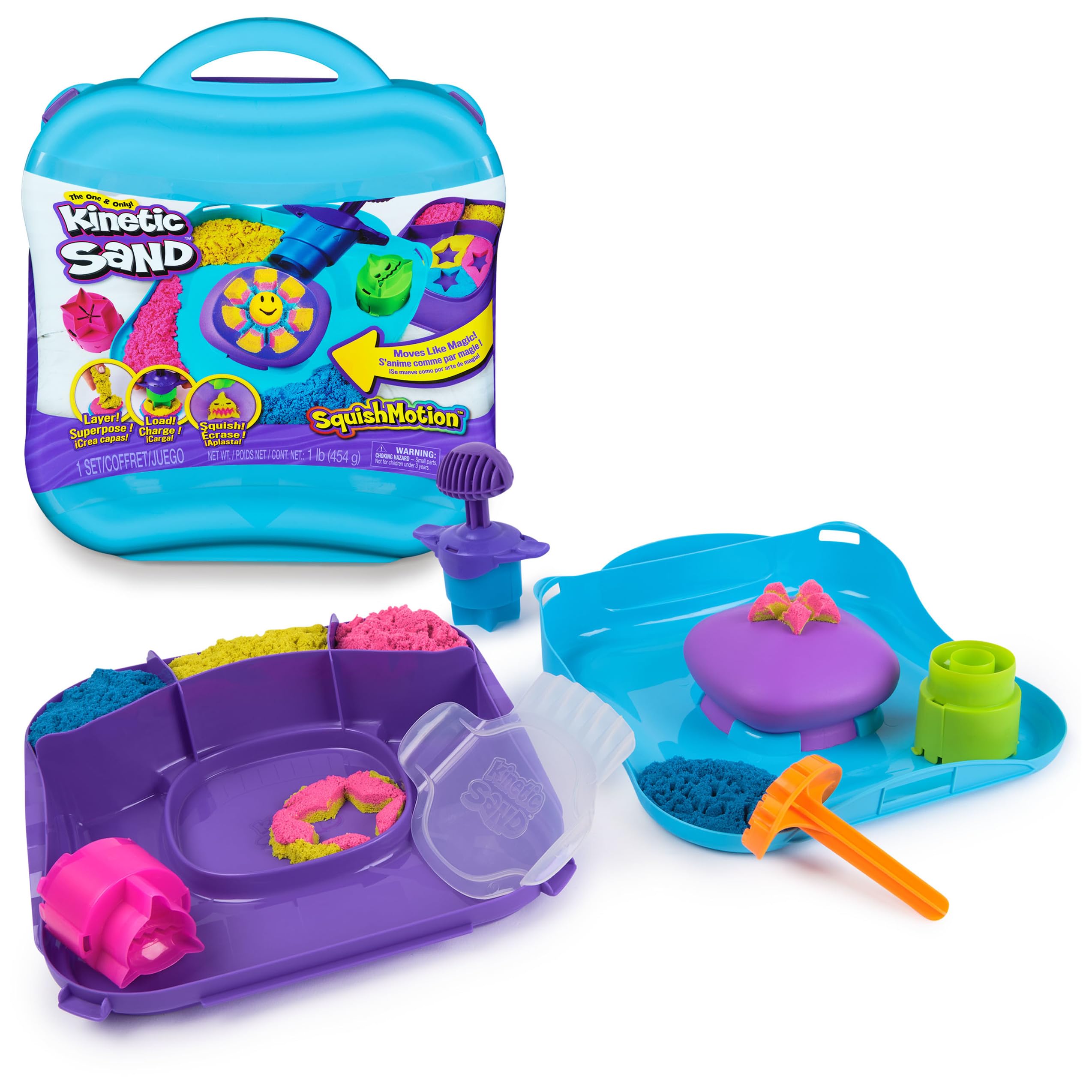 Squishmotion Playset Kinetic Sand Con Arena De 0,45 Kg Y 5 Herramientas - Venta Internacional.