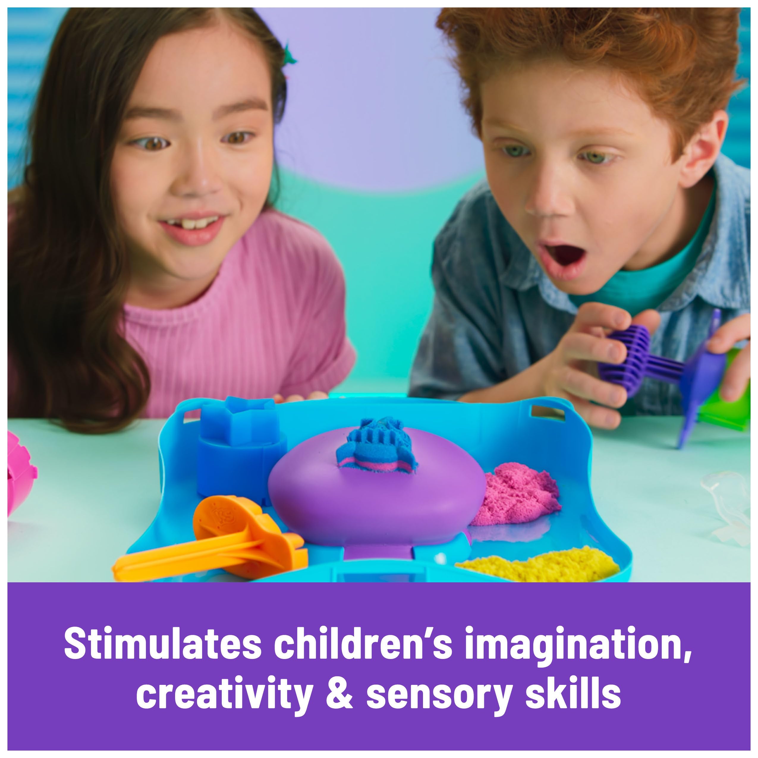 Foto 5 | Squishmotion Playset Kinetic Sand Con Arena De 0,45 Kg Y 5 Herramientas - Venta Internacional.