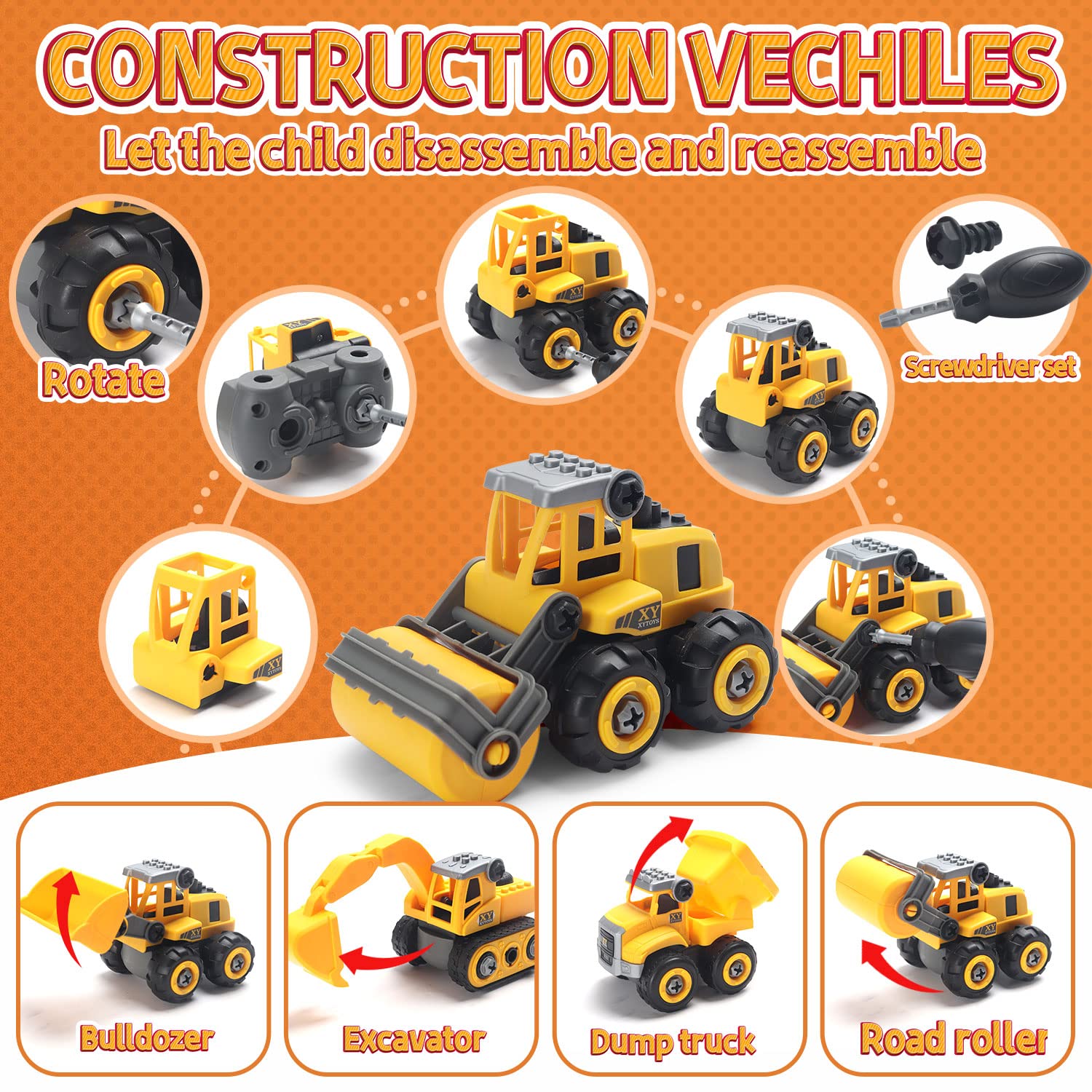 Foto 5 | Kit De Arena Para Construcción Yidestars Play Con Arena De 1,0 Kg Para 4 Camiones - Venta Internacional.