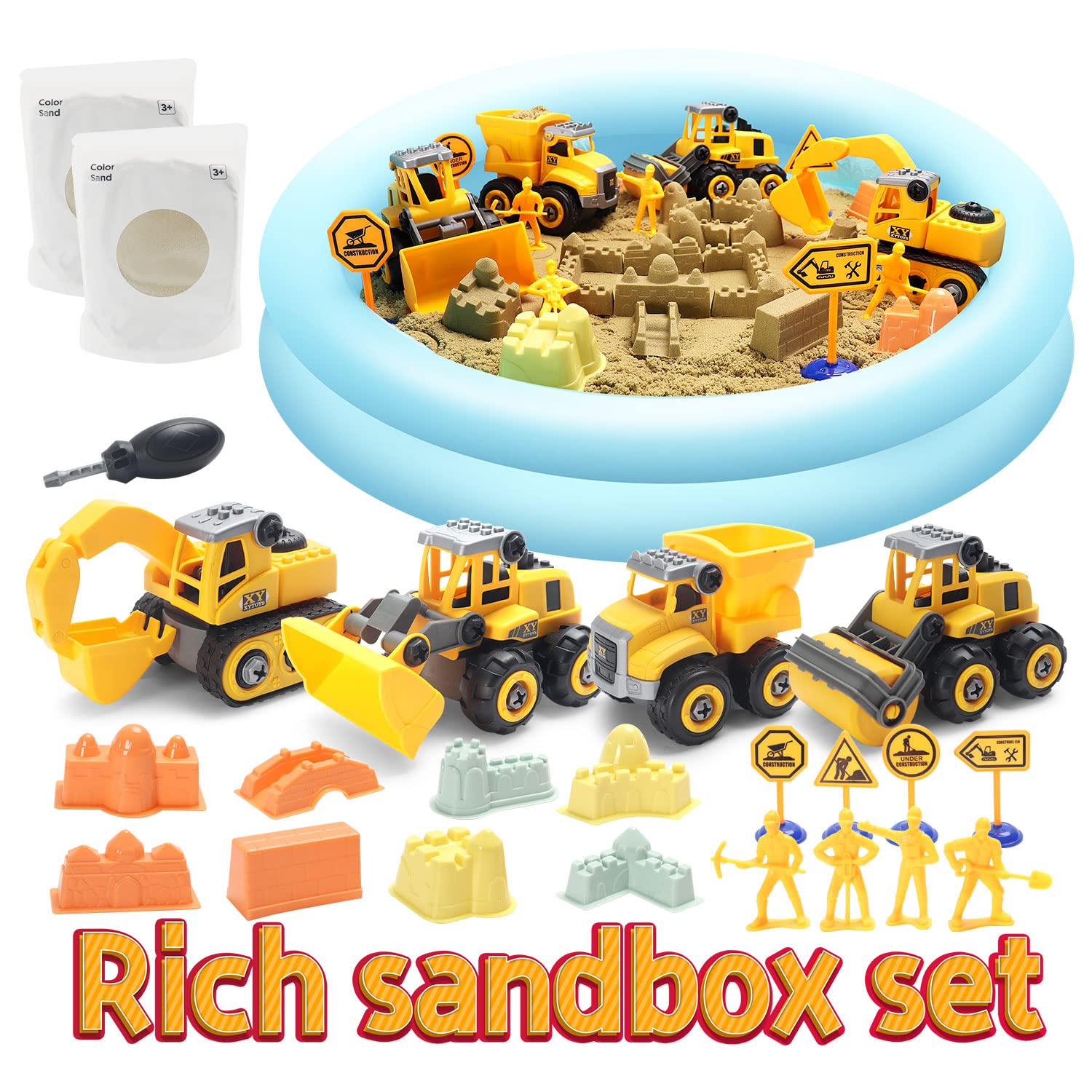 Foto 8 pulgar | Kit De Arena Para Construcción Yidestars Play Con Arena De 1,0 Kg Para 4 Camiones - Venta Internacional.