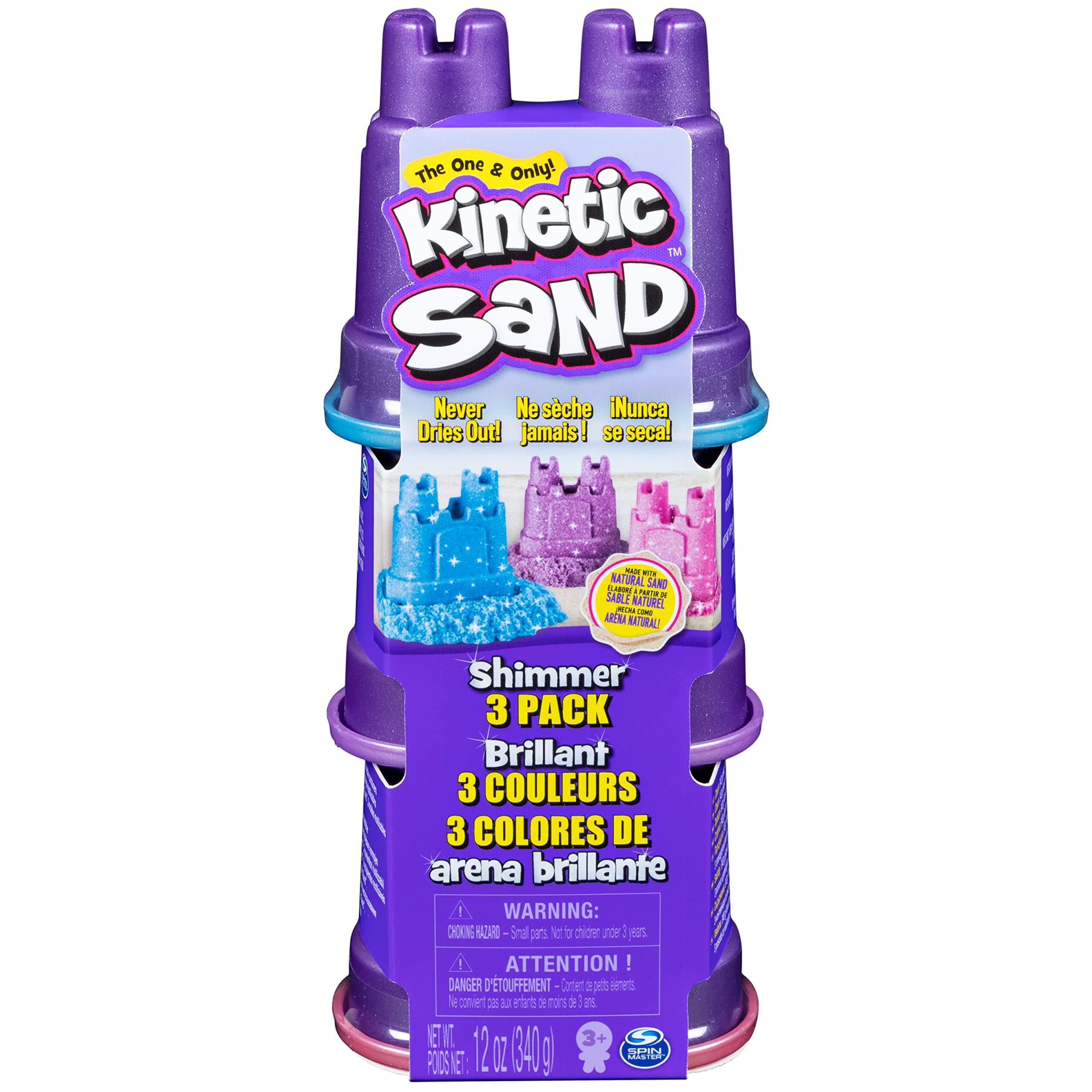 Toy Kinetic Sand Sand Sand Sand Sand, Paquete De 3, Con Moldes Sandcastle - Venta Internacional.