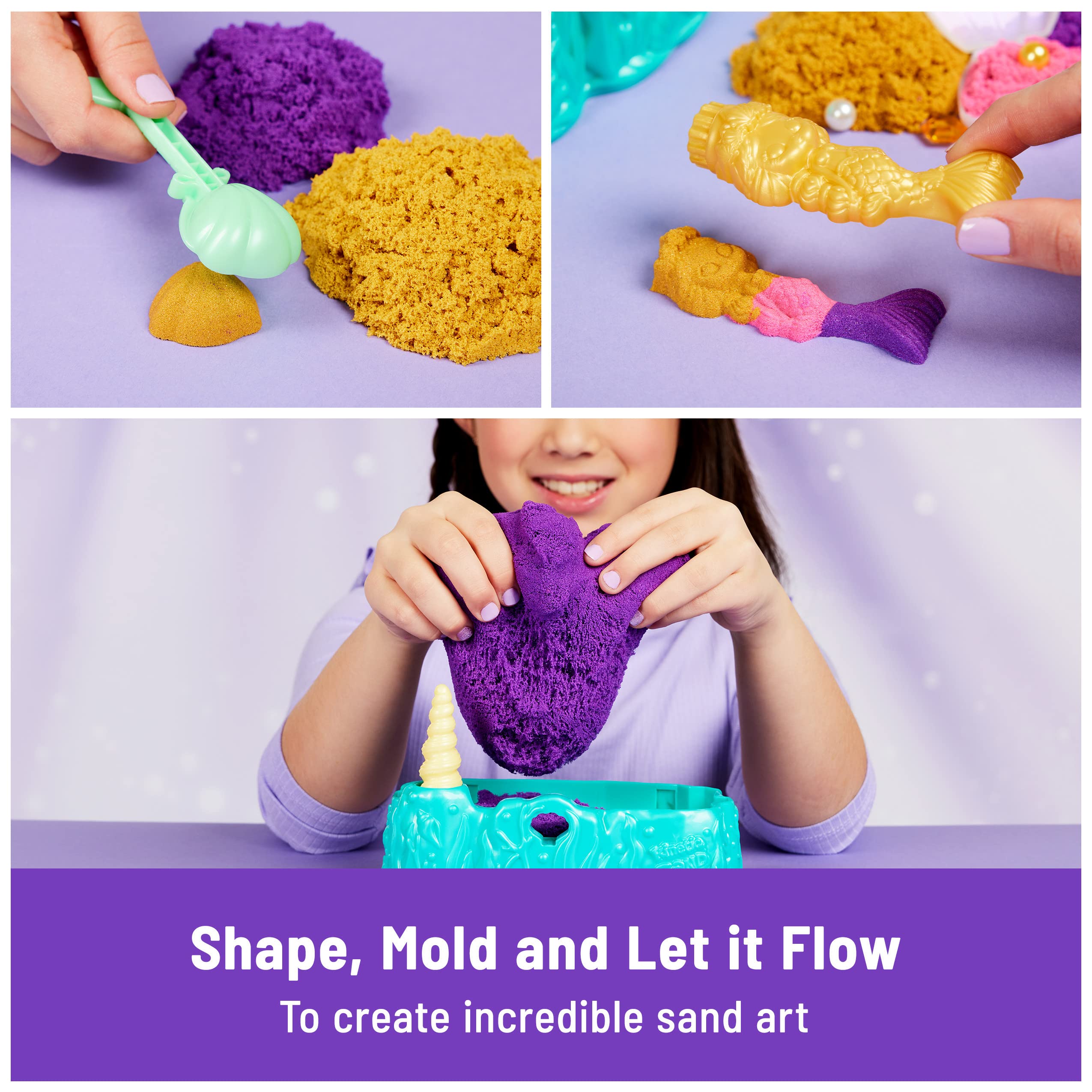 Foto 4 pulgar | Playset Kinetic Sand Mermaid Crystal Con 500 G De Arena Para Más De 3 Años - Venta Internacional.