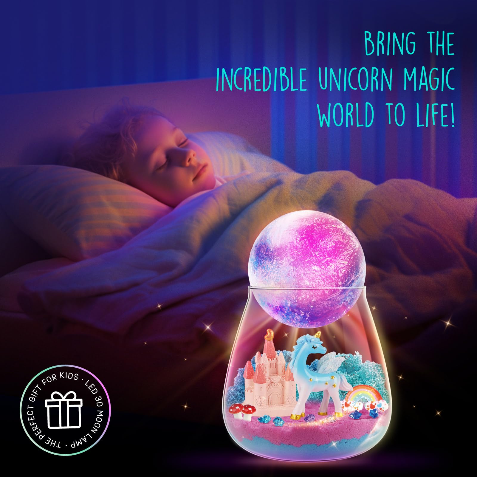 Foto 3 pulgar | Kit De Manualidades En Terrario Con Diseño De Unicornio Laosiano Con Lámpara Lunar Para Niños - Venta Internacional.