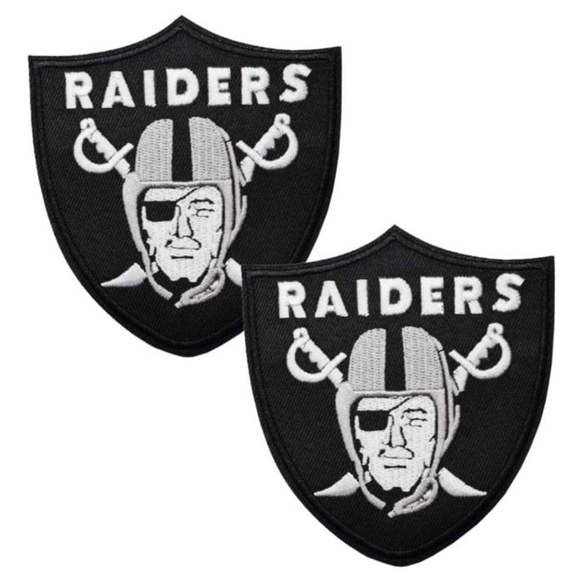 Parches  Adhesivos para Ropa Patchpros Mxrdt-002  Futbol Americano Raiders color Negro y Gris