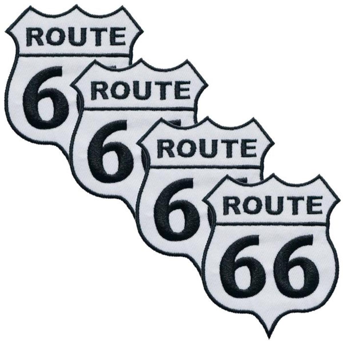 Parche Termoadhesivo USA Route 66 Patchpros Mxrts-014 Route66 color Blanco