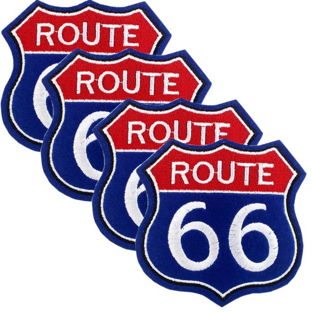 Parches Adhesivos para Ropa PatchPros Mxrts-004 Route66 color Azul