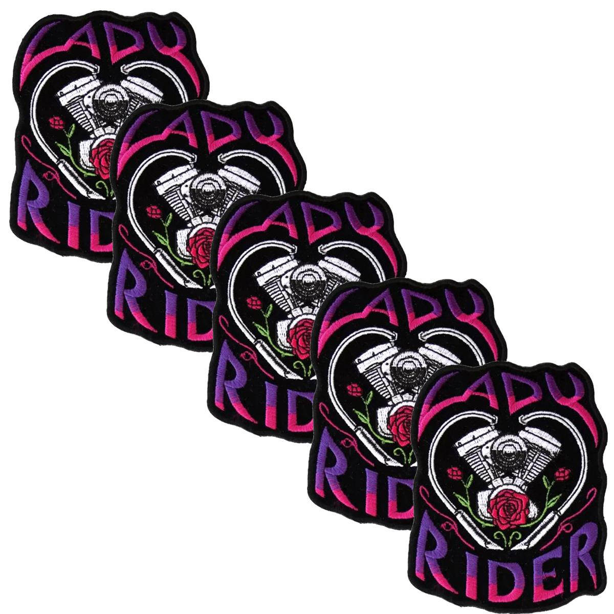 Parche Bordado para Ropa Patchpros Mxryr-005 Motorcyclelady color Negro y Rosa