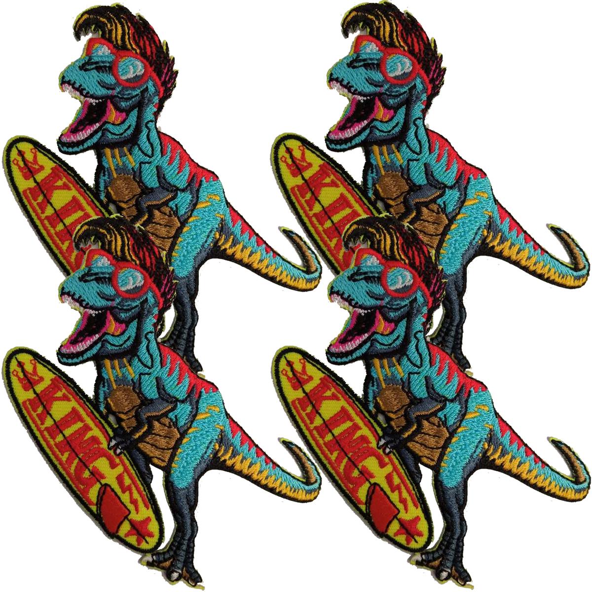 Parches de Tela Bordados Patchpros Mxdnn-004 Tyrannosaurus Rex Surfer