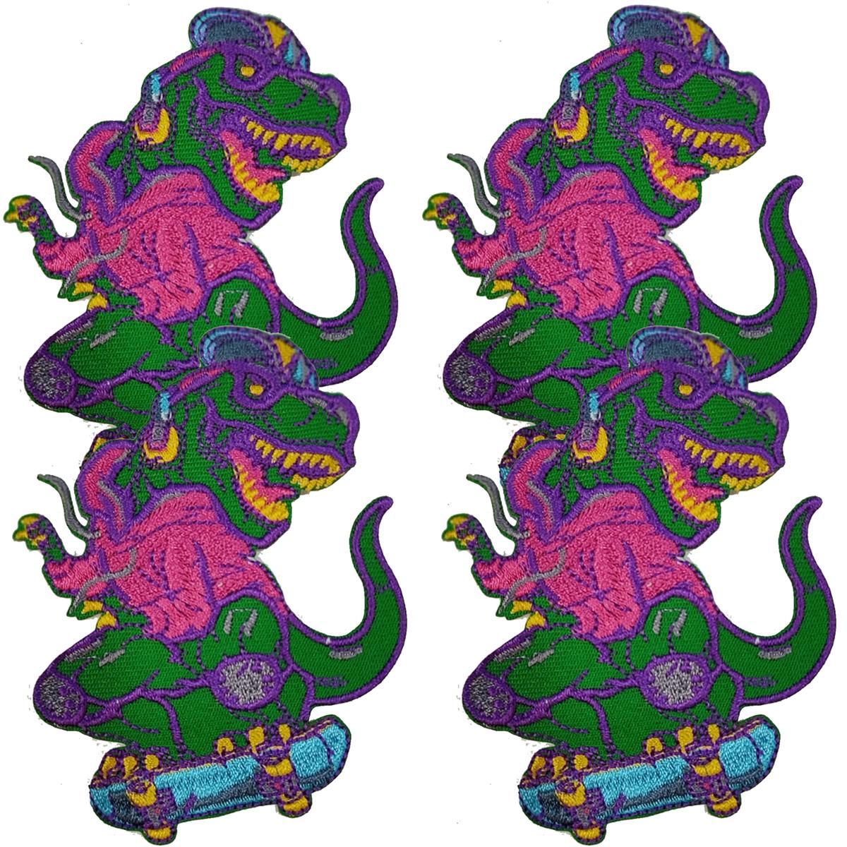 Parches Termoadhesivos de Decoración Patchpros Mxdno-004 Tyrannosaurus Rex Skateboard