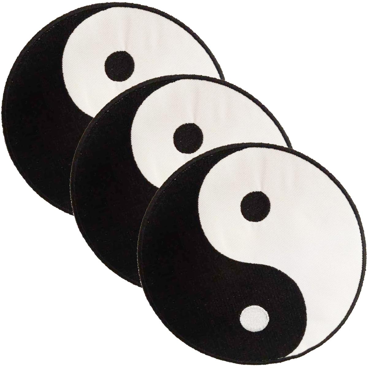 Parches para Chaleco PatchPros MXYAN-003 Yinyang01 color Blanco y Negro