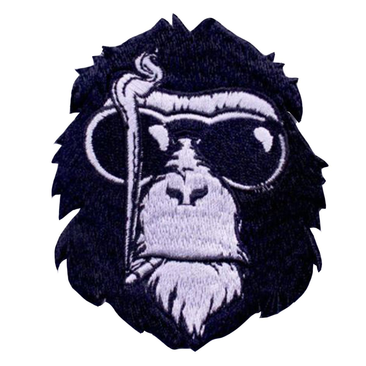 Parche Termoadhesivo De Chimpancé  Patchpros Mxynk-001  Chimpancé  Blanco con Negro