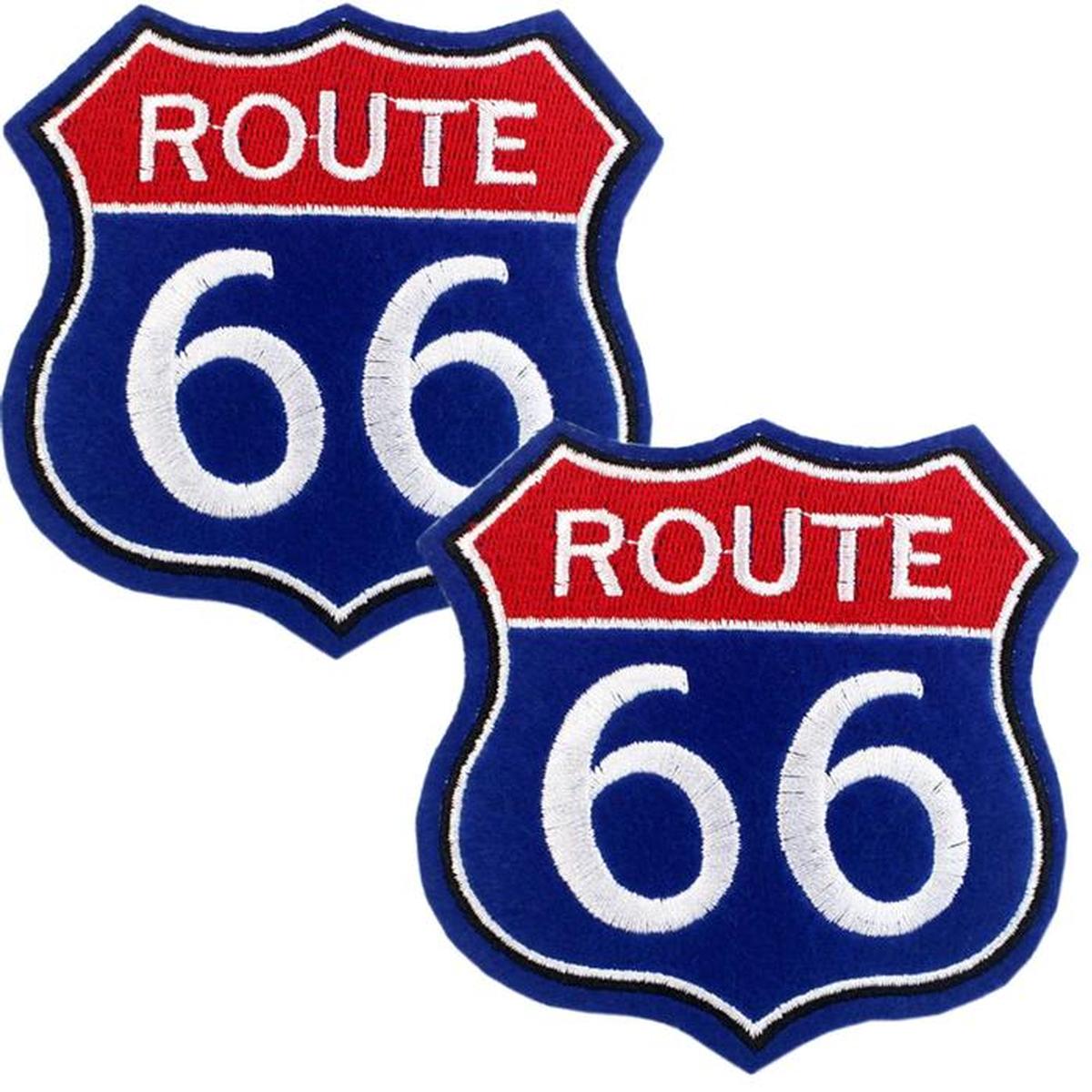 Route66 Parche Azul De Motociclista Patchpros Mxrts-002 2 Parches Multicolor