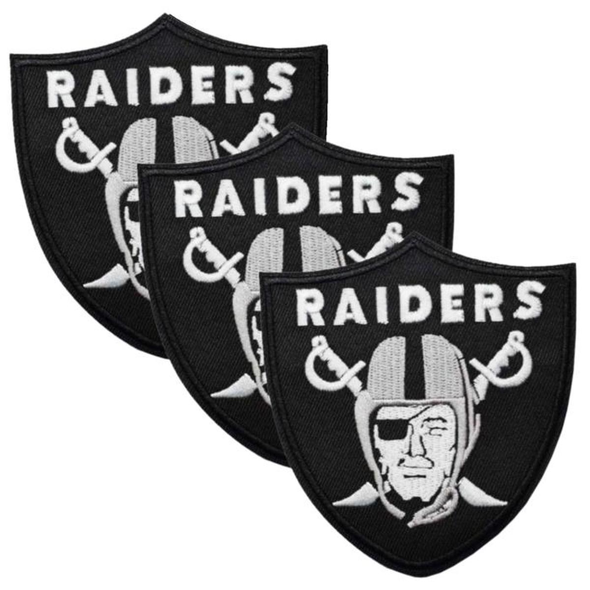 Parche para Gorras Patchpros Mxrdt-003 Fútbol Americano Raiders Negro y Gris