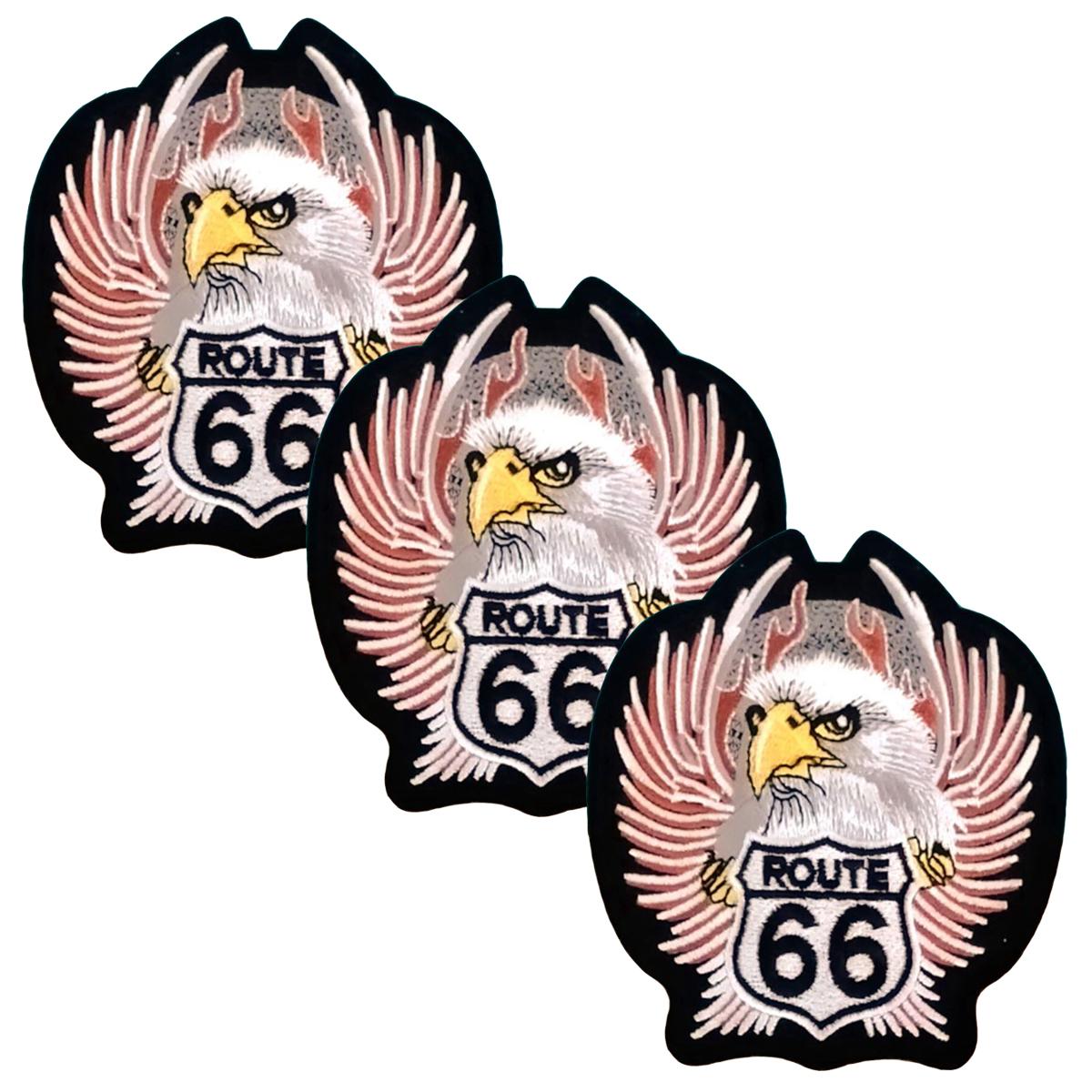 Parche Patchpros MXUOR-003 color Negro Route66 de Diseño Aguila