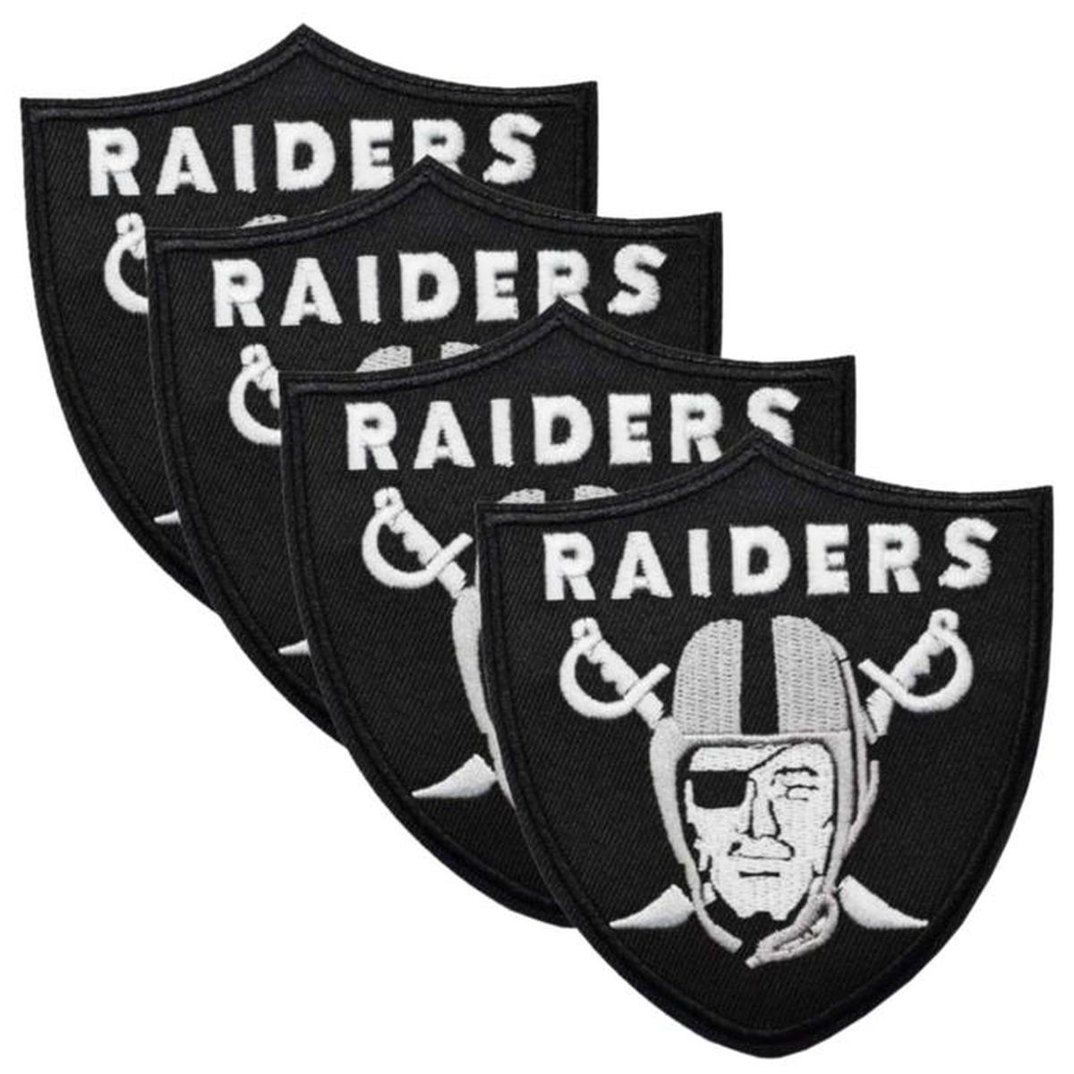 Parche Boinas Patchpros Mxrdt-004 Raiders Football Fútbol Americano Negro y Gris