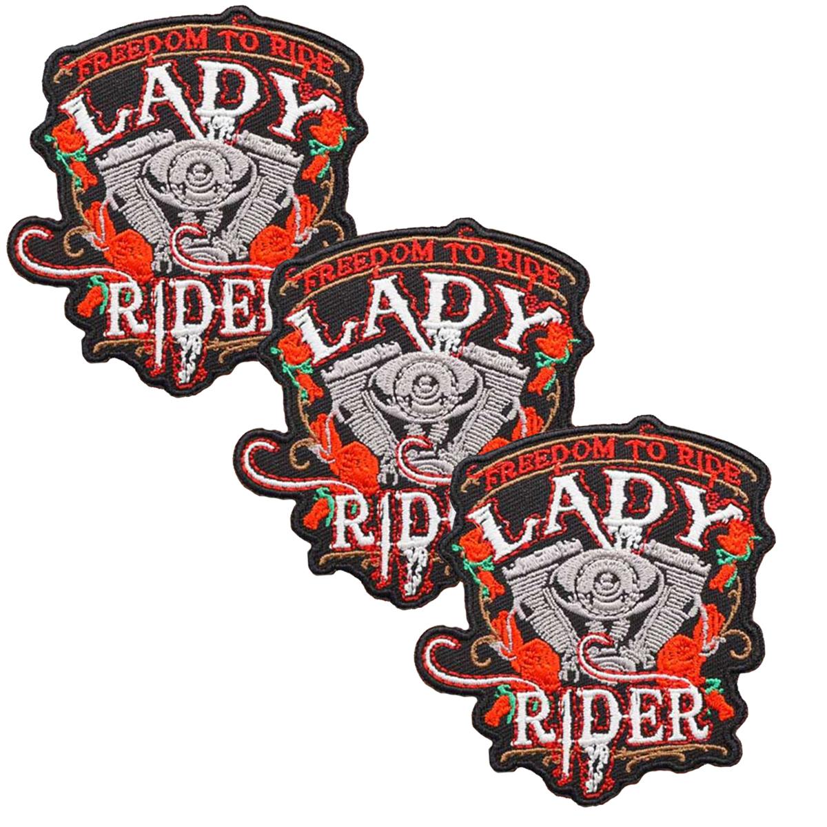 Parche con Diseño para Plancha Patchpros Mxrlr-003 Motorcyclelady Rojo y Negro