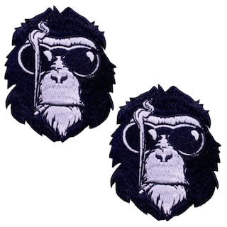 Foto 2 | Parche Termoadhesivo Para Mochilas Patchpros Mxynk-002 Chimpancé Blanco con Negro