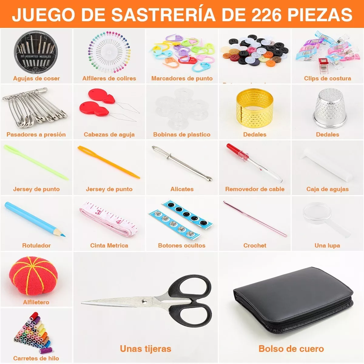 Foto 3 pulgar | Kit de Costura Belug 226 Suministros y Accesorios Incluye Estuche