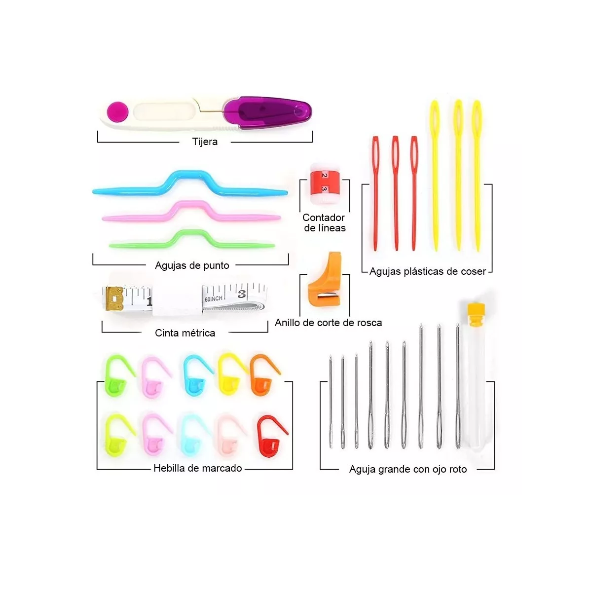 Foto 4 pulgar | Herramientas para Tejer Al Crochet 30 Piezas Eo Safe Imports Esi-8437 Multicolor