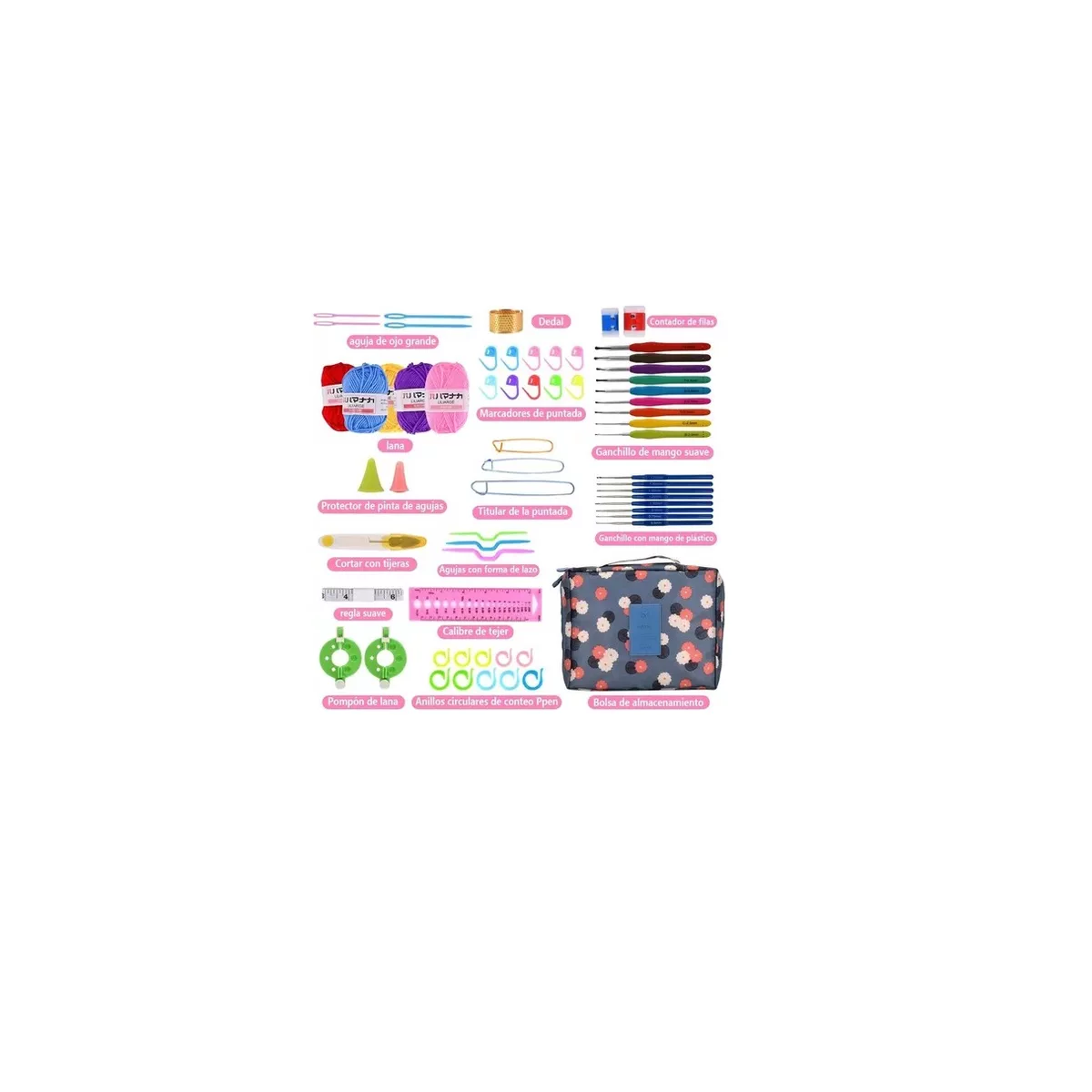 Foto 4 pulgar | Kit Herramientas Para Tejer Al Crochet, 67 Pieza Ganchillos Eo Safe Imports Esi-10526 Multicolor
