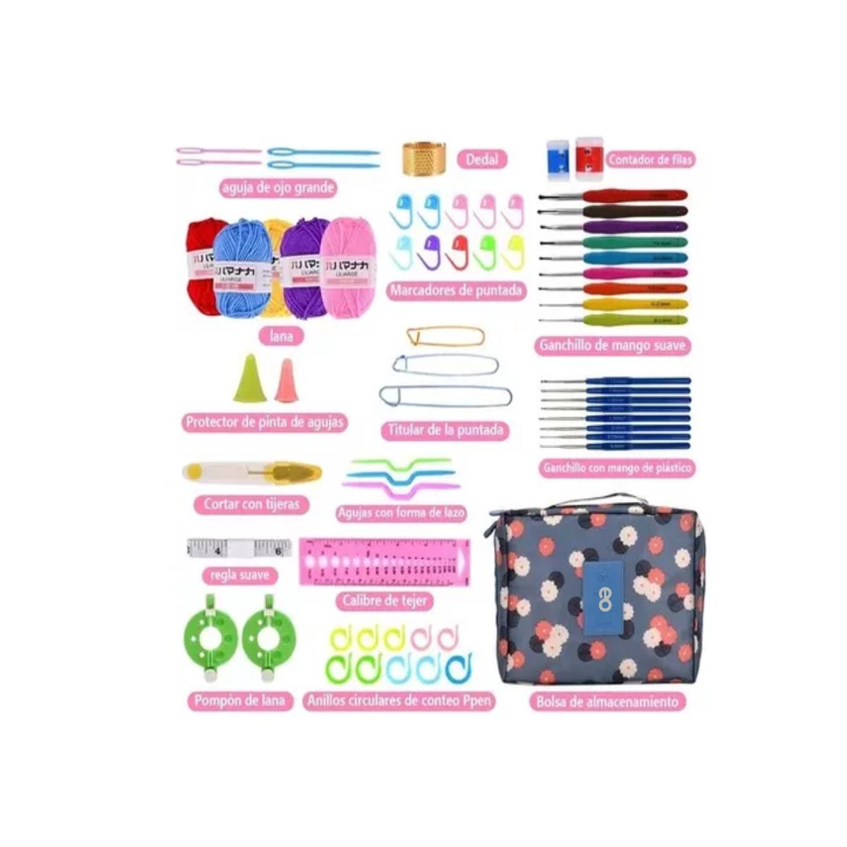 Foto 4 pulgar | Kit Herramientas Para Tejer Al Crochet, 67 Pieza Ganchillos Eo Safe Imports Esi-10526-1 Multicolor