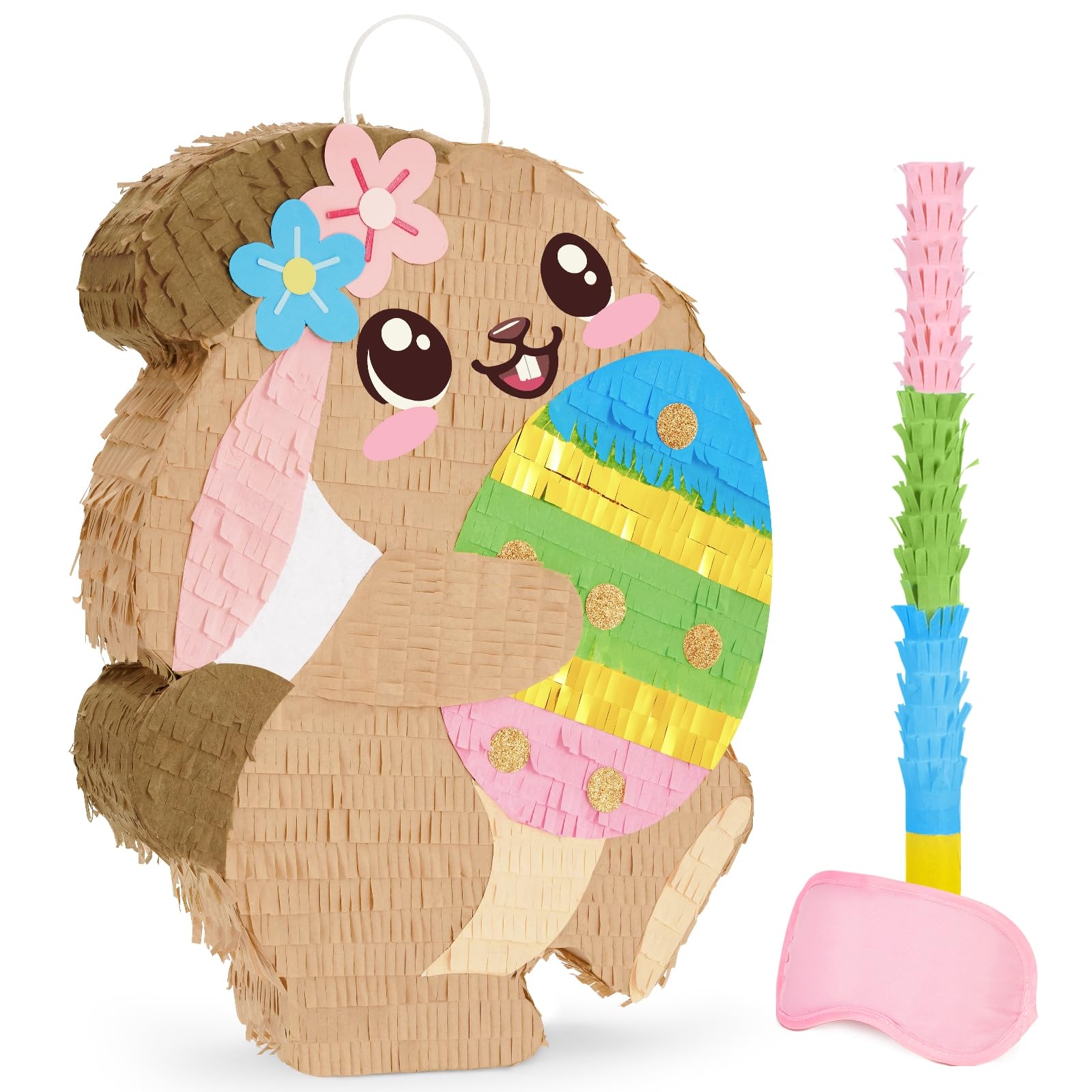 Foto 2 pulgar | Piñata Con Forma De Conejo De Pascua Wernnsai Con Los Ojos Vendados Y Bastón - Venta Internacional.