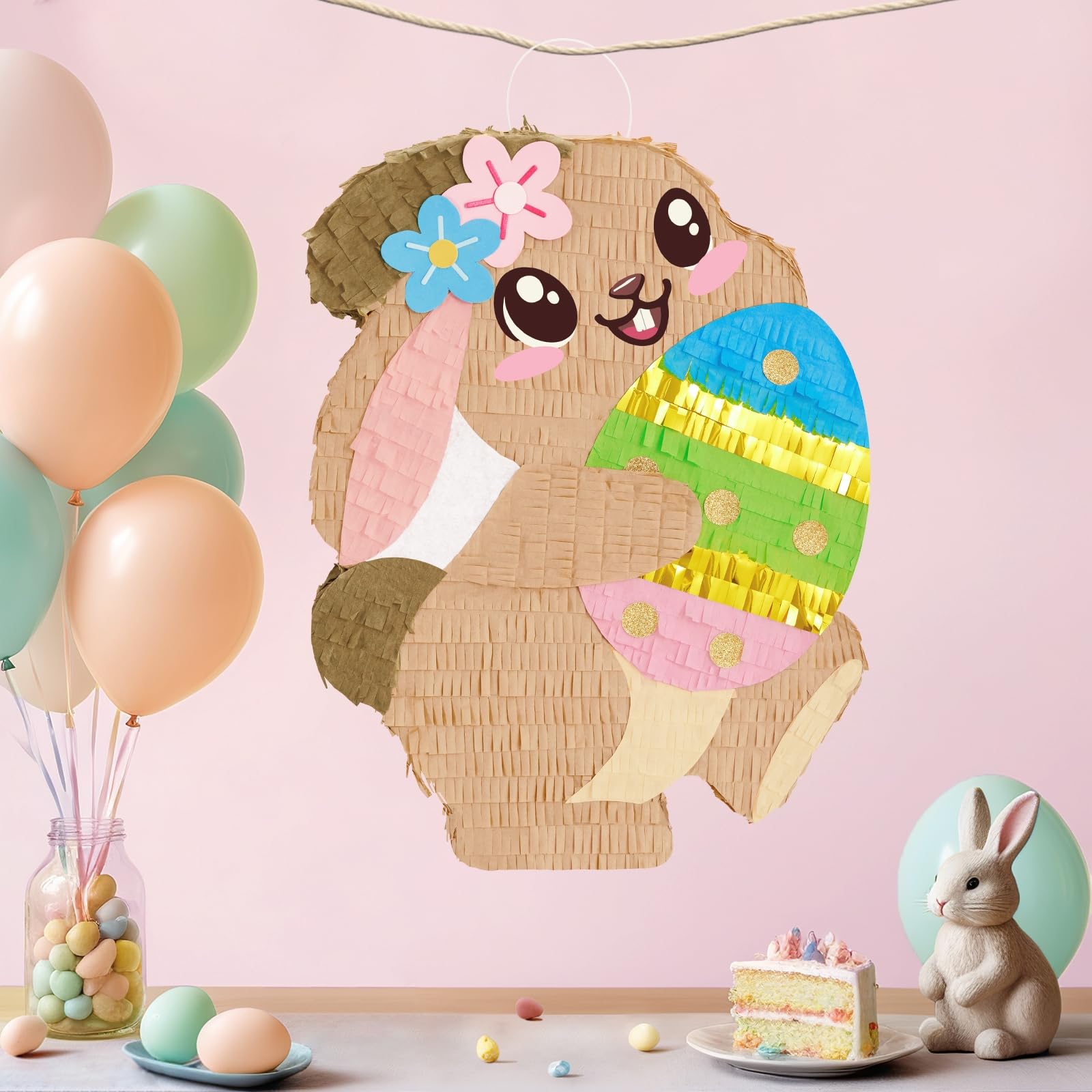 Foto 3 pulgar | Piñata Con Forma De Conejo De Pascua Wernnsai Con Los Ojos Vendados Y Bastón - Venta Internacional.