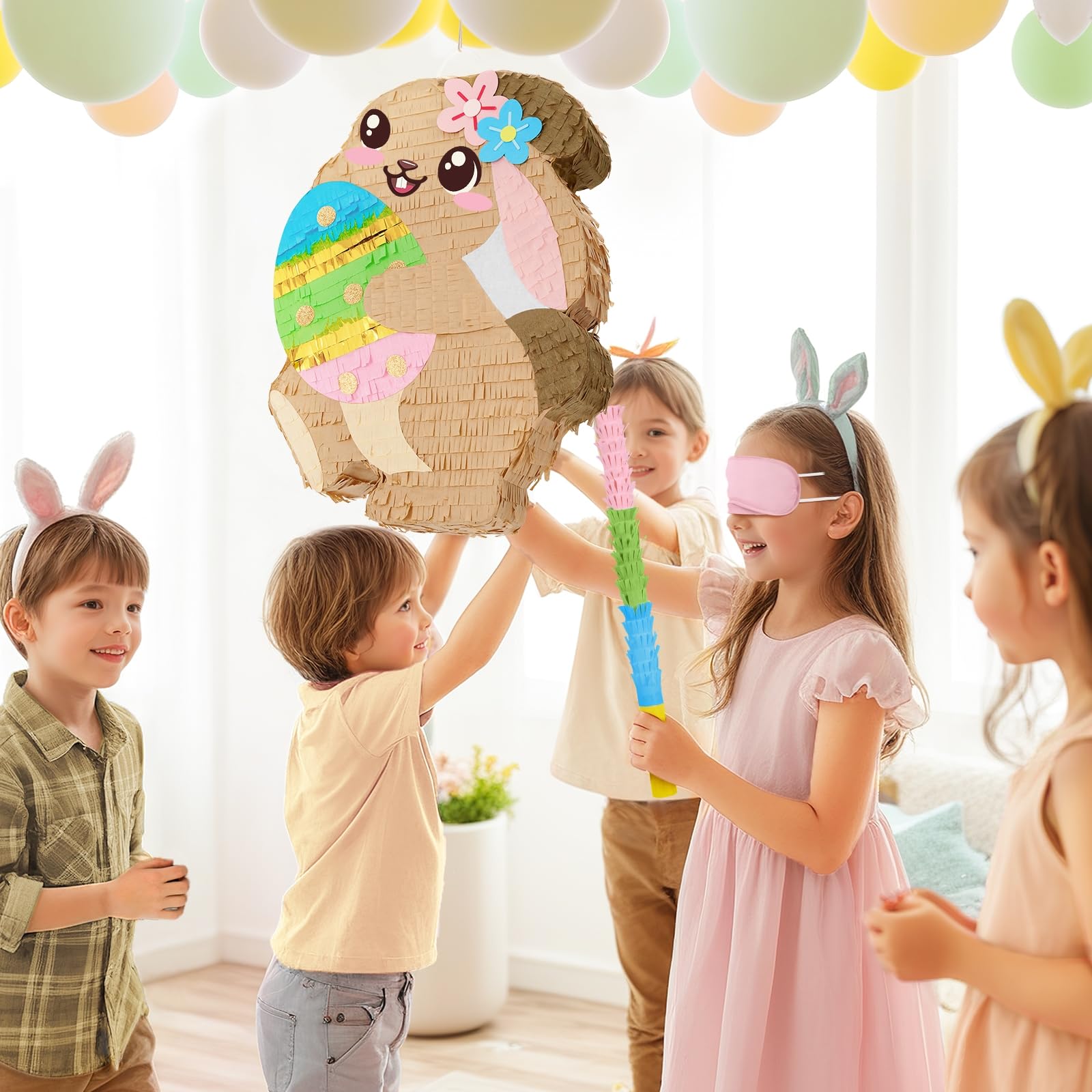 Foto 4 pulgar | Piñata Con Forma De Conejo De Pascua Wernnsai Con Los Ojos Vendados Y Bastón - Venta Internacional.