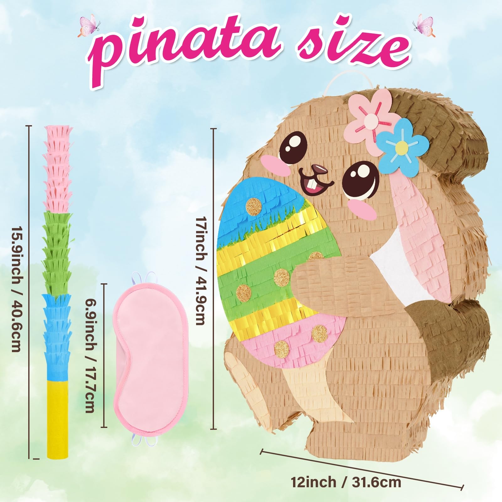 Foto 5 pulgar | Piñata Con Forma De Conejo De Pascua Wernnsai Con Los Ojos Vendados Y Bastón - Venta Internacional.