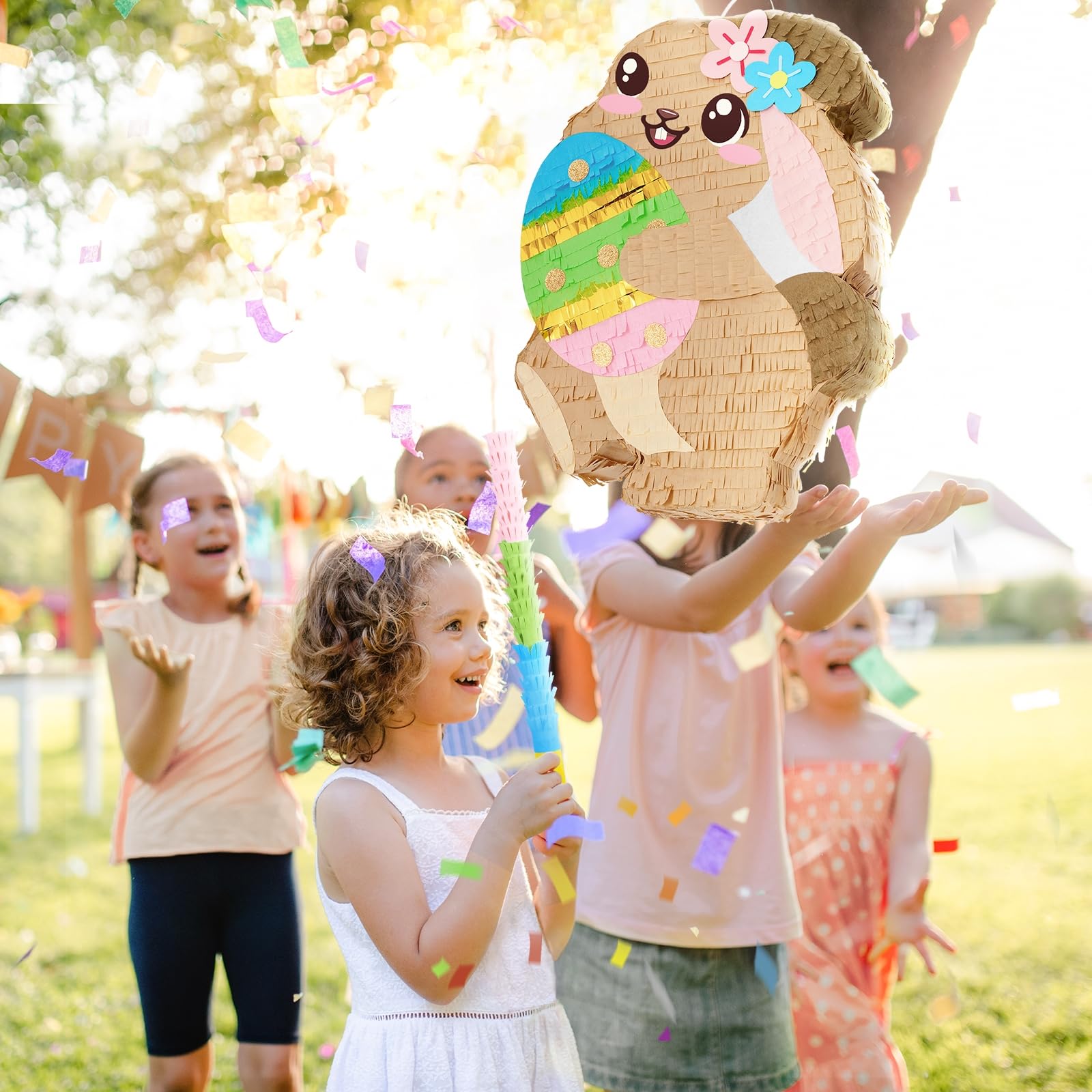 Foto 8 pulgar | Piñata Con Forma De Conejo De Pascua Wernnsai Con Los Ojos Vendados Y Bastón - Venta Internacional.