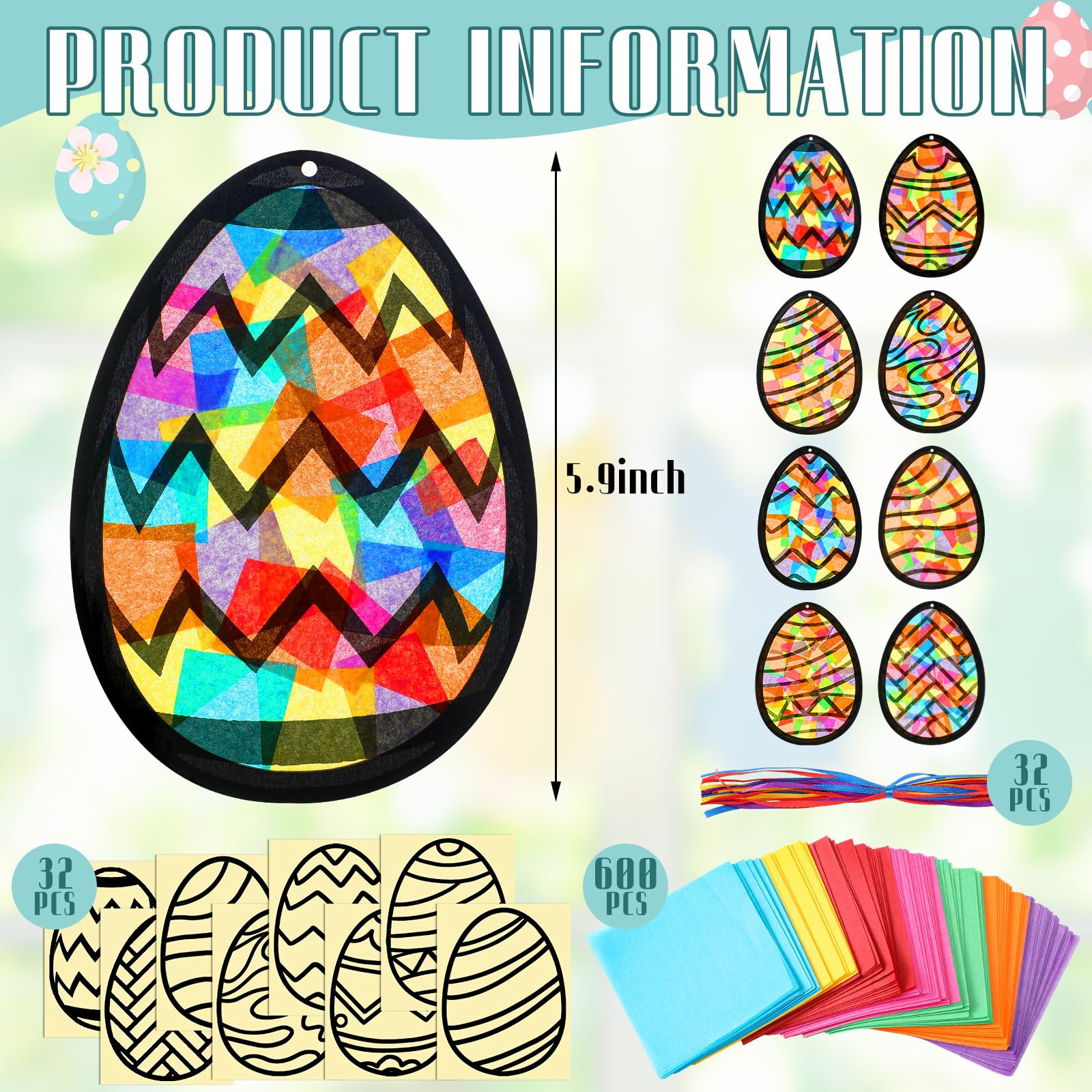 Foto 4 pulgar | Kit De Manualidades Con Huevos De Pascua Eersida Eersida, 32 Juegos Con Papel De Seda - Venta Internacional.