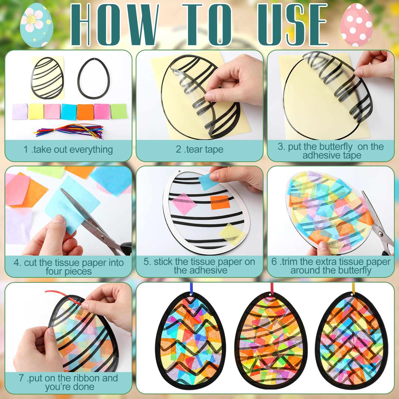 Foto 5 pulgar | Kit De Manualidades Con Huevos De Pascua Eersida Eersida, 32 Juegos Con Papel De Seda - Venta Internacional.