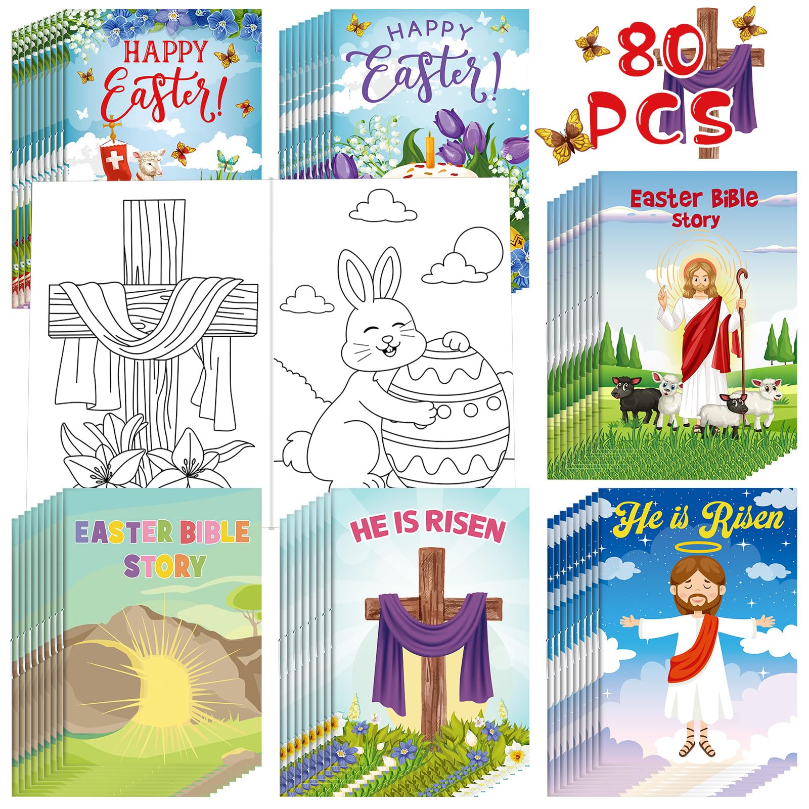 Foto 2 pulgar | Libro Para Colorear De La Biblia De Pascua Yexiya Para Niños Con 40 Piezas - Venta Internacional.