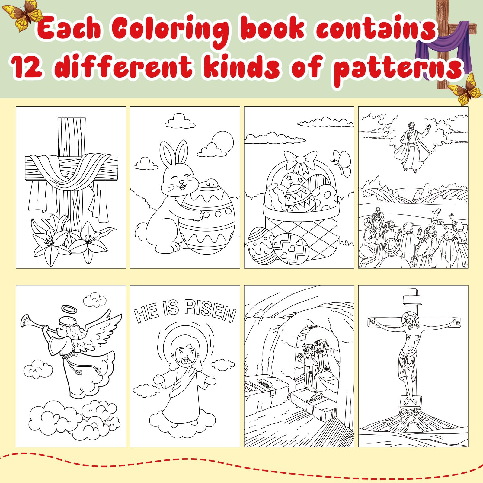 Foto 4 pulgar | Libro Para Colorear De La Biblia De Pascua Yexiya Para Niños Con 40 Piezas - Venta Internacional.