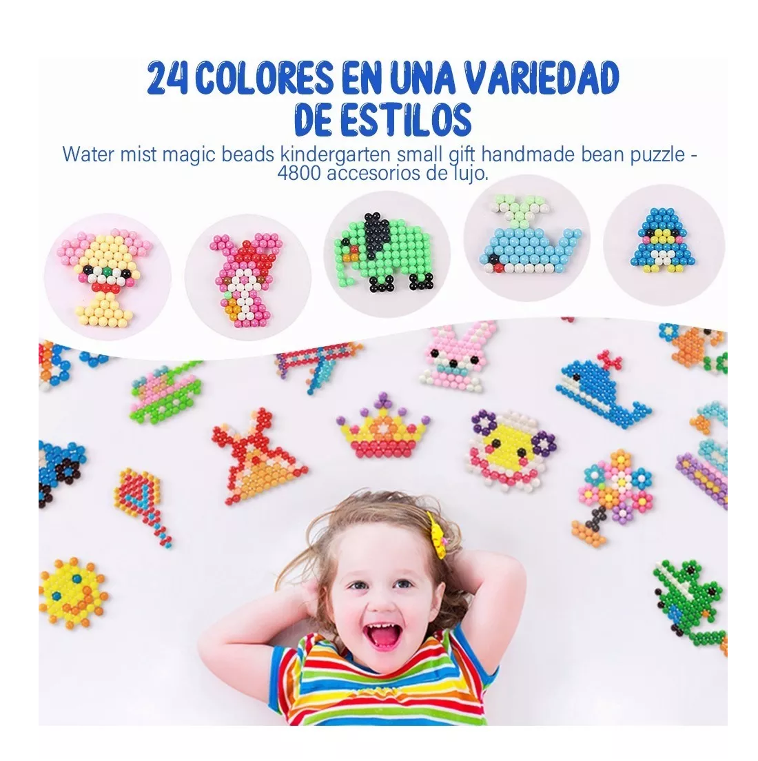 Foto 2 | Kit de Cuentas Bricolaje Abalorios BELUG Sin Planchar 4800+79 Piezas Multicolor