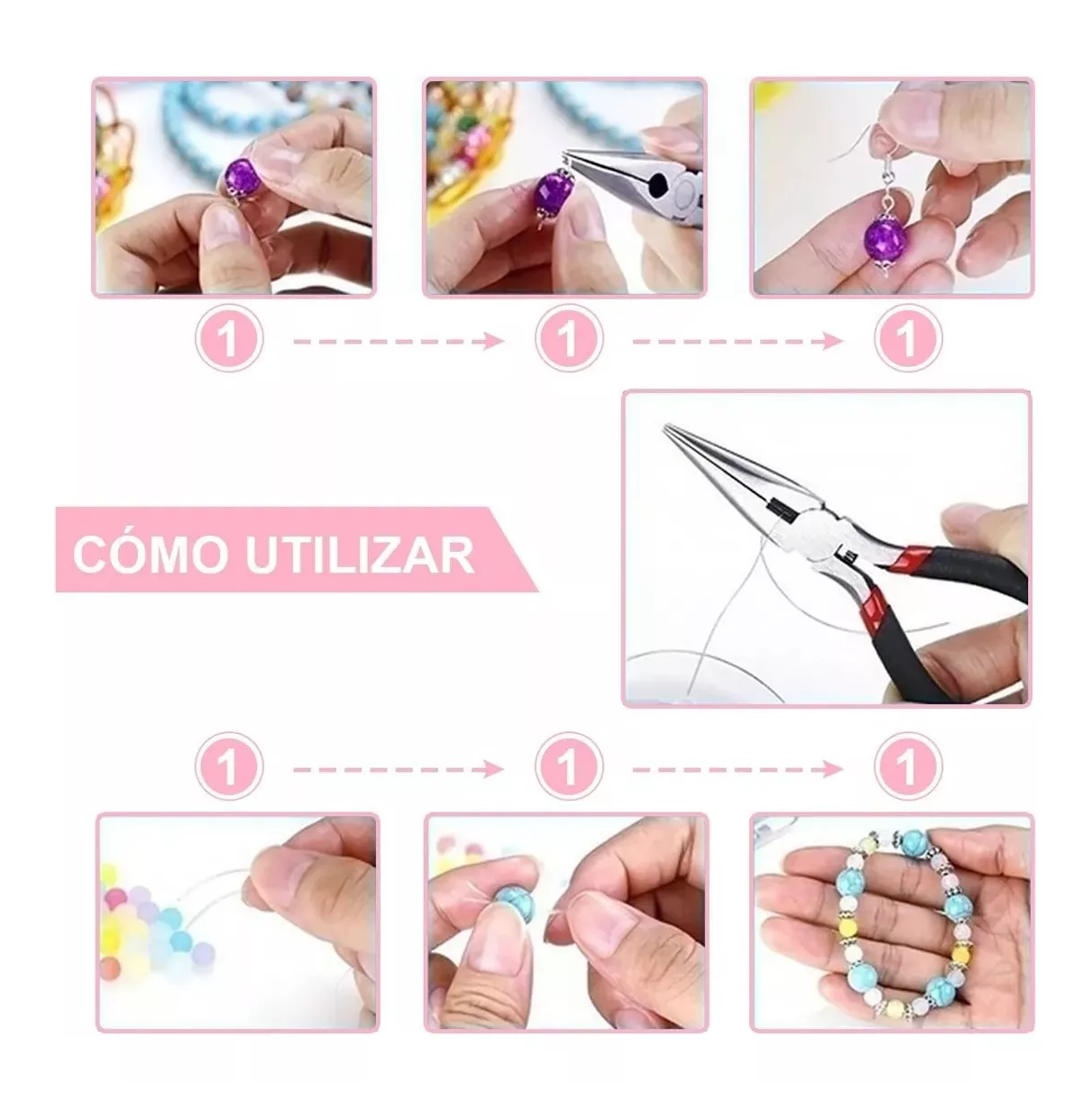 Foto 4 pulgar | Kit de Bisutería Belug para Joyas 712 Piezas