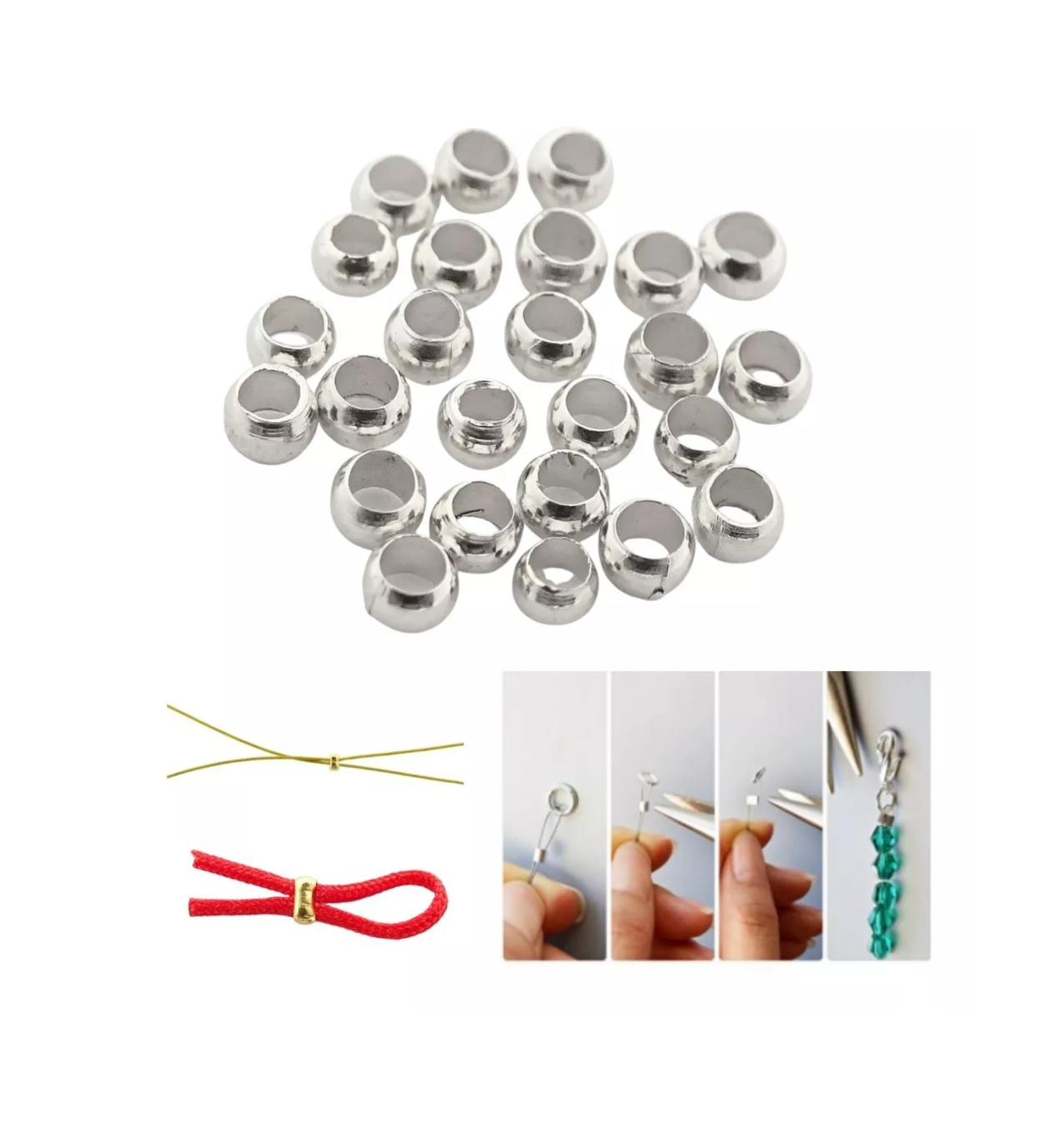 Foto 3 pulgar | Grapa Remache 2 mm Para Bisutería Belug 200 Piezas Color Plata