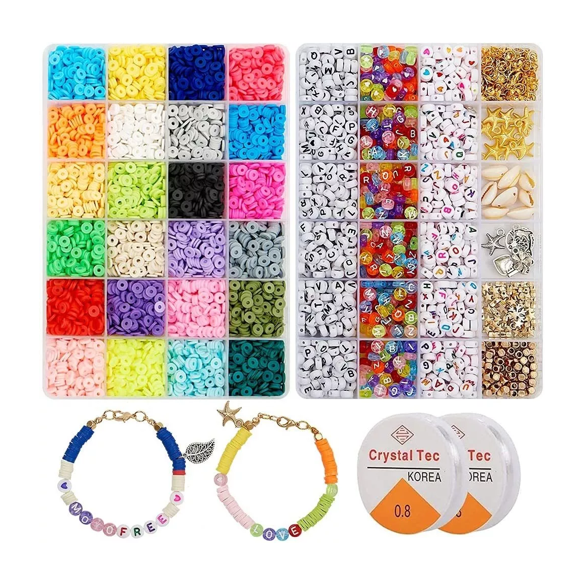 Kit de Cuentas para Hacer Pulseras y Collares 6000 Unidades $699