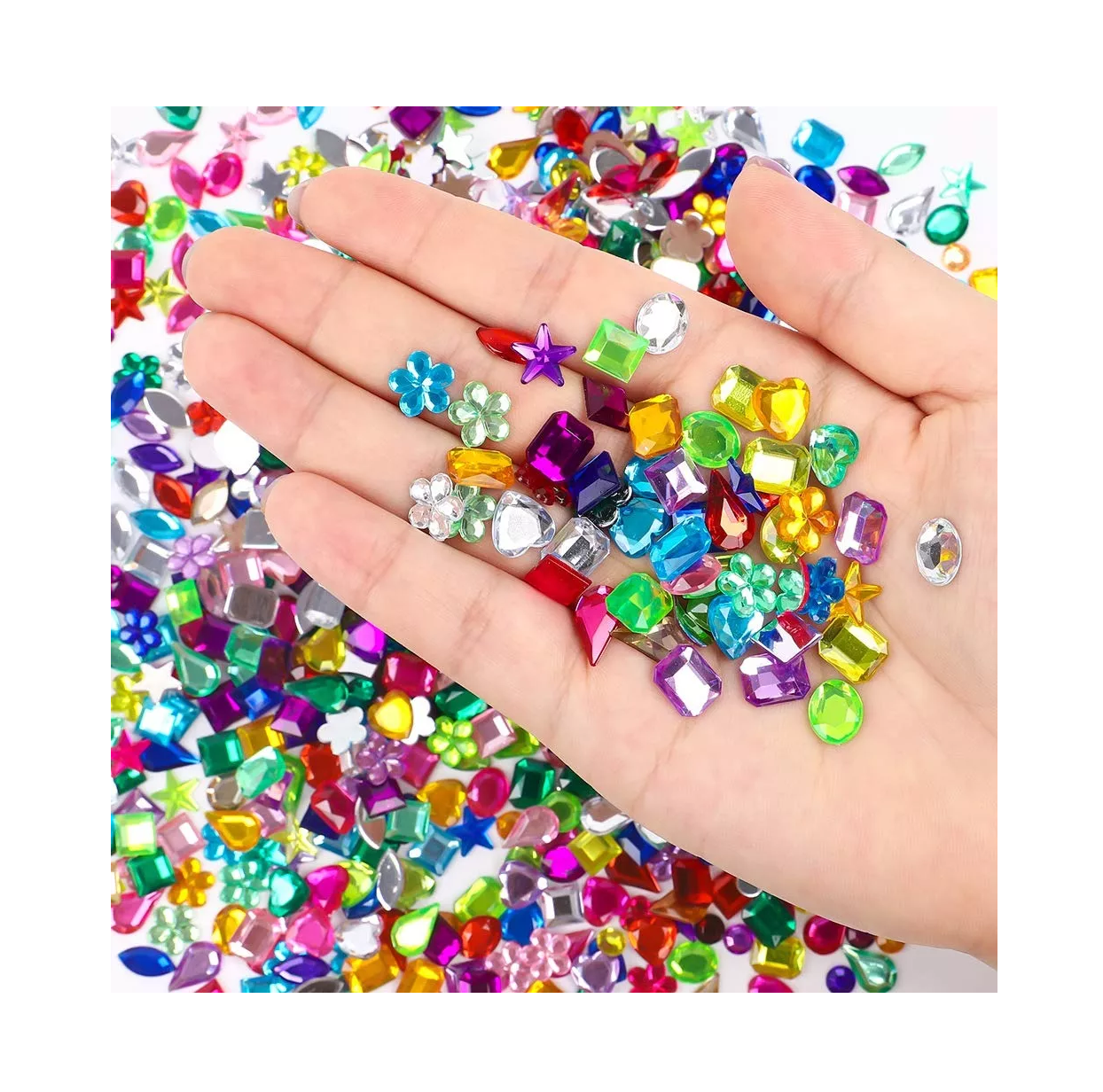 Foto 3 pulgar | Piedras Acrílicas Multicolores para Manualidades 900 Piezas