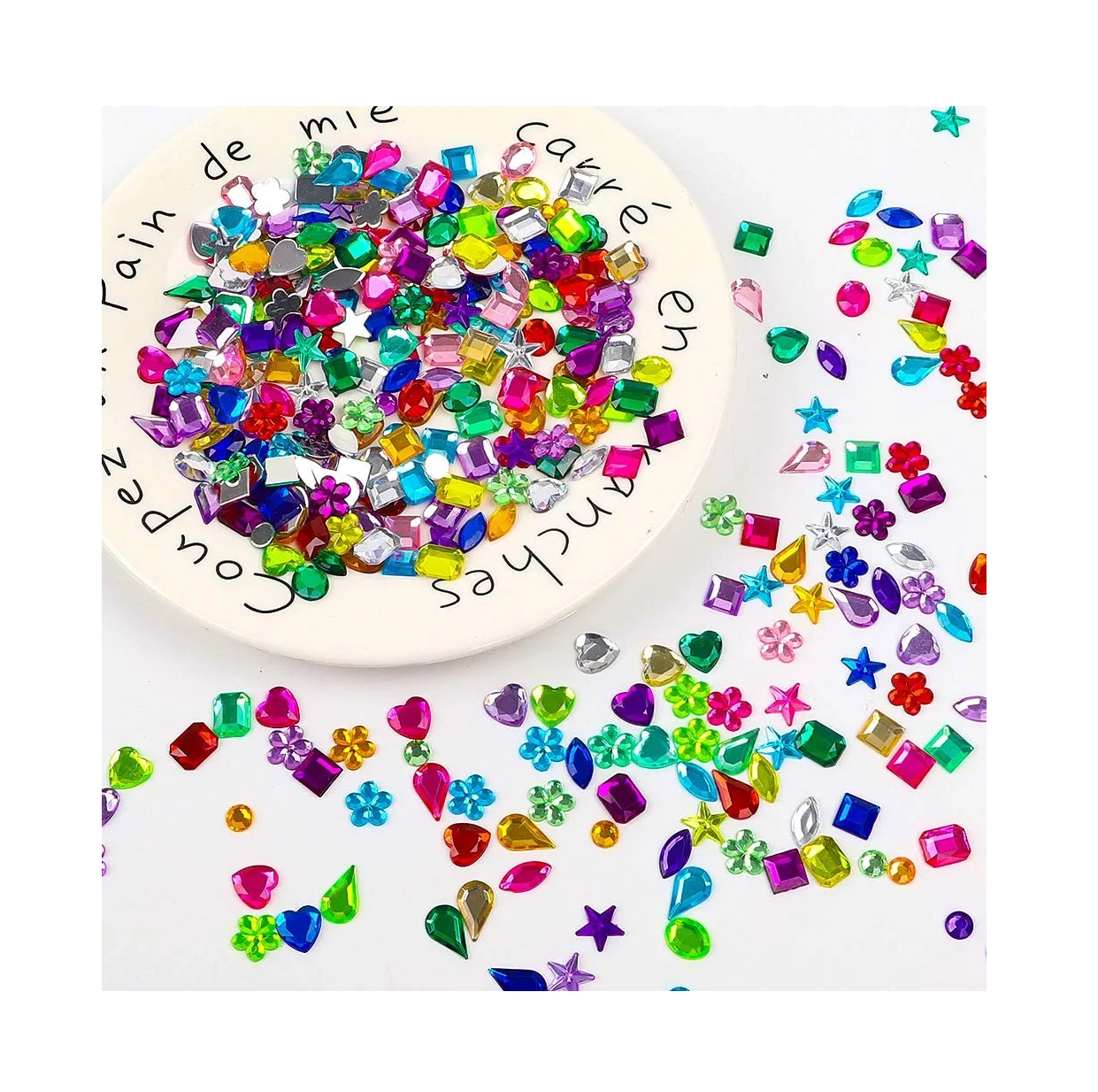 Foto 5 pulgar | Piedras Acrílicas Multicolores para Manualidades 900 Piezas