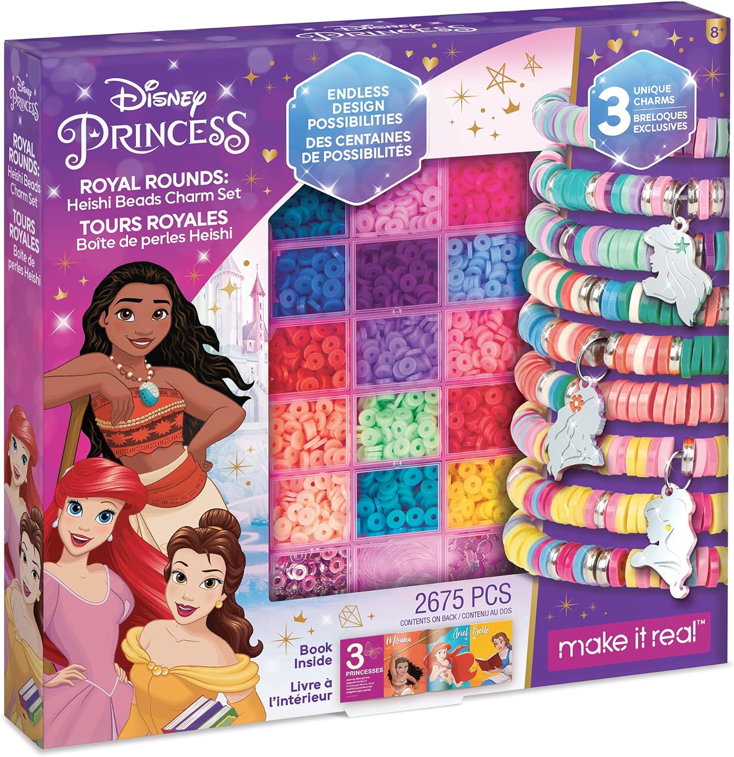 Rondas Reales De Princesas De Disney: Juego De Dijes De Cuentas Heishi