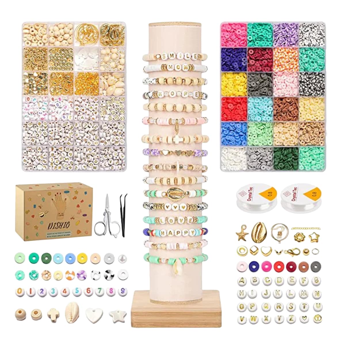 Kit De Pulseras Arcillo Coloridas Para Hacer Y Joyas 6000 Pcs $769