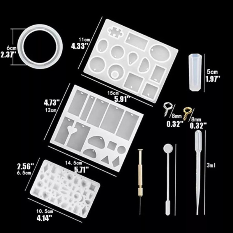 Foto 5 pulgar | Juego De Moldes De Fundición De Resina, 277 Piezas, Para Joyería Con Accesorios - Venta Internacional.
