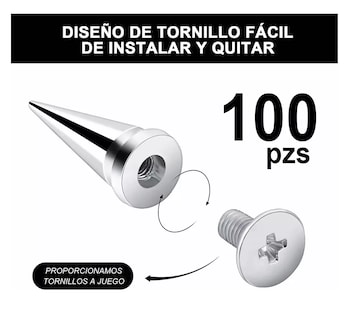 Foto 4 | Estoperoles Metálico Rocker Punk Aplicación 100 Pzs Plata
