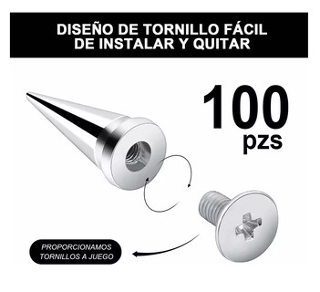 Foto 4 | Estoperoles Metálico Rocker Punk Aplicación 100 Pzs Plata